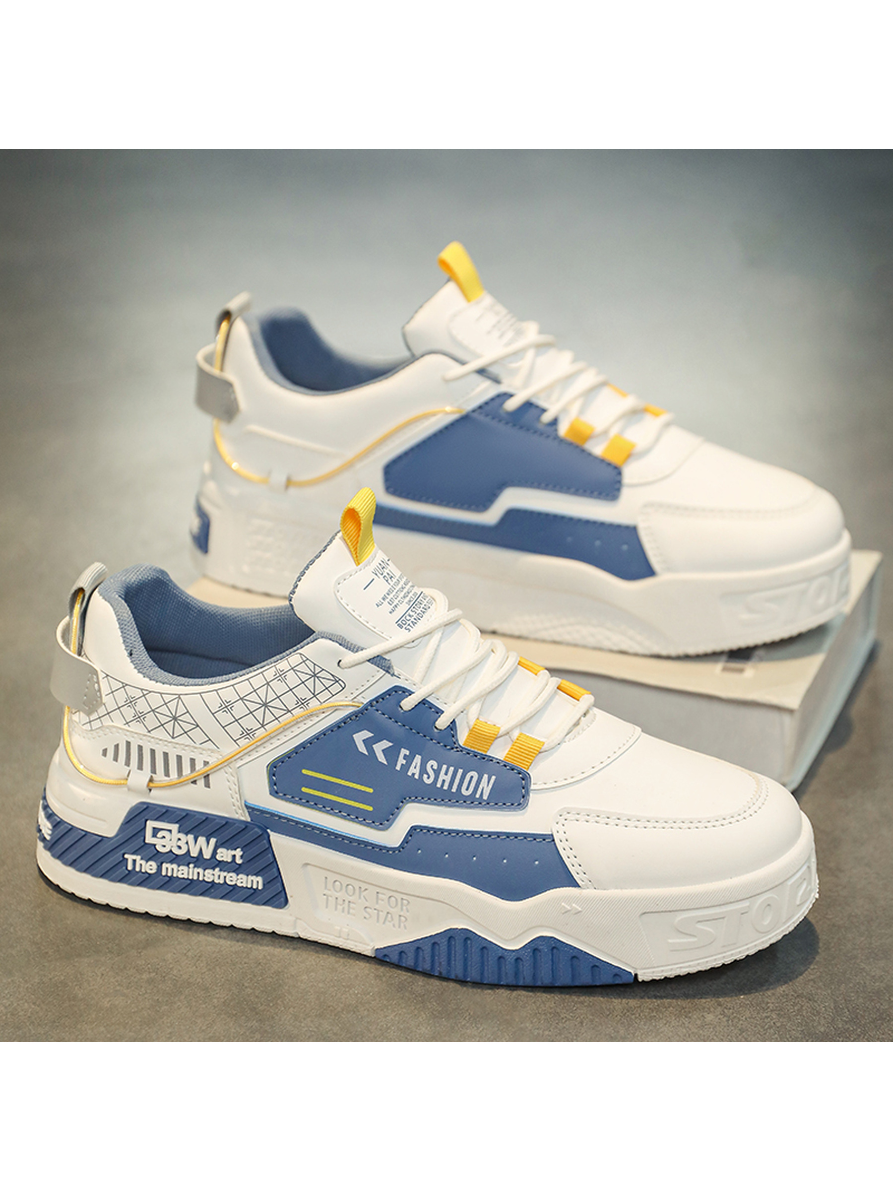 Men PU Lace-Up Sneakers