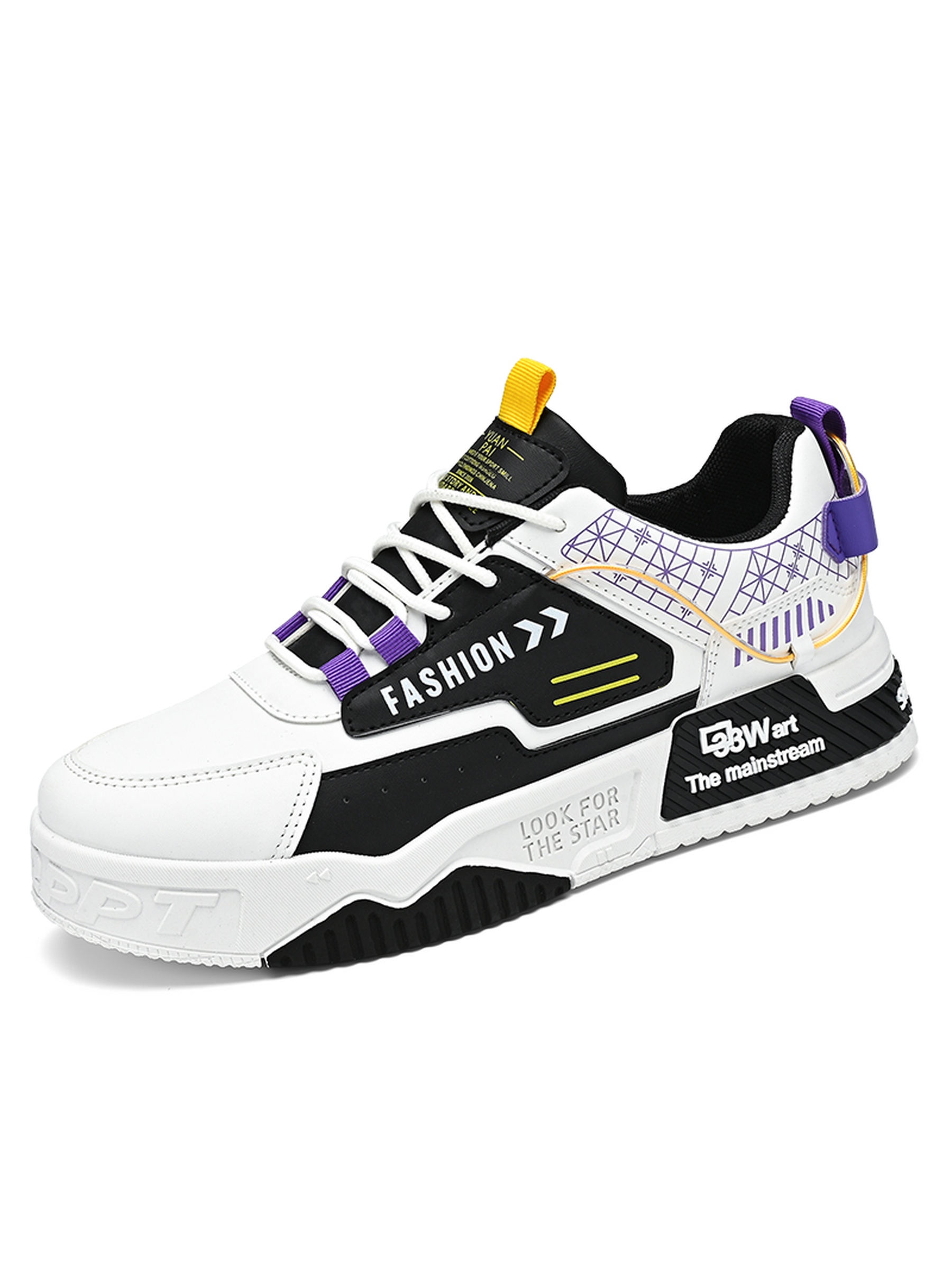 Men PU Lace-Up Sneakers