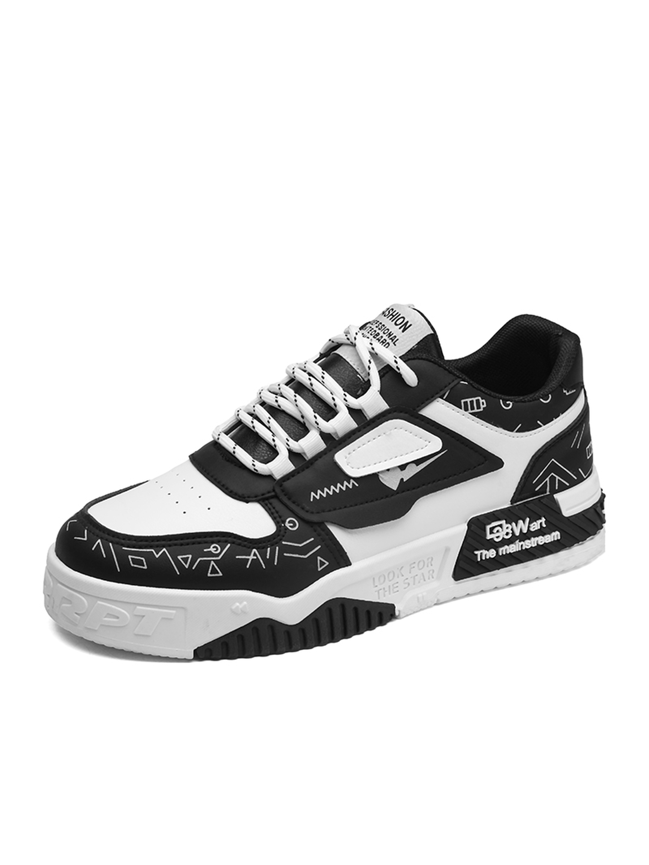 Men PU Lace-Up Sneakers