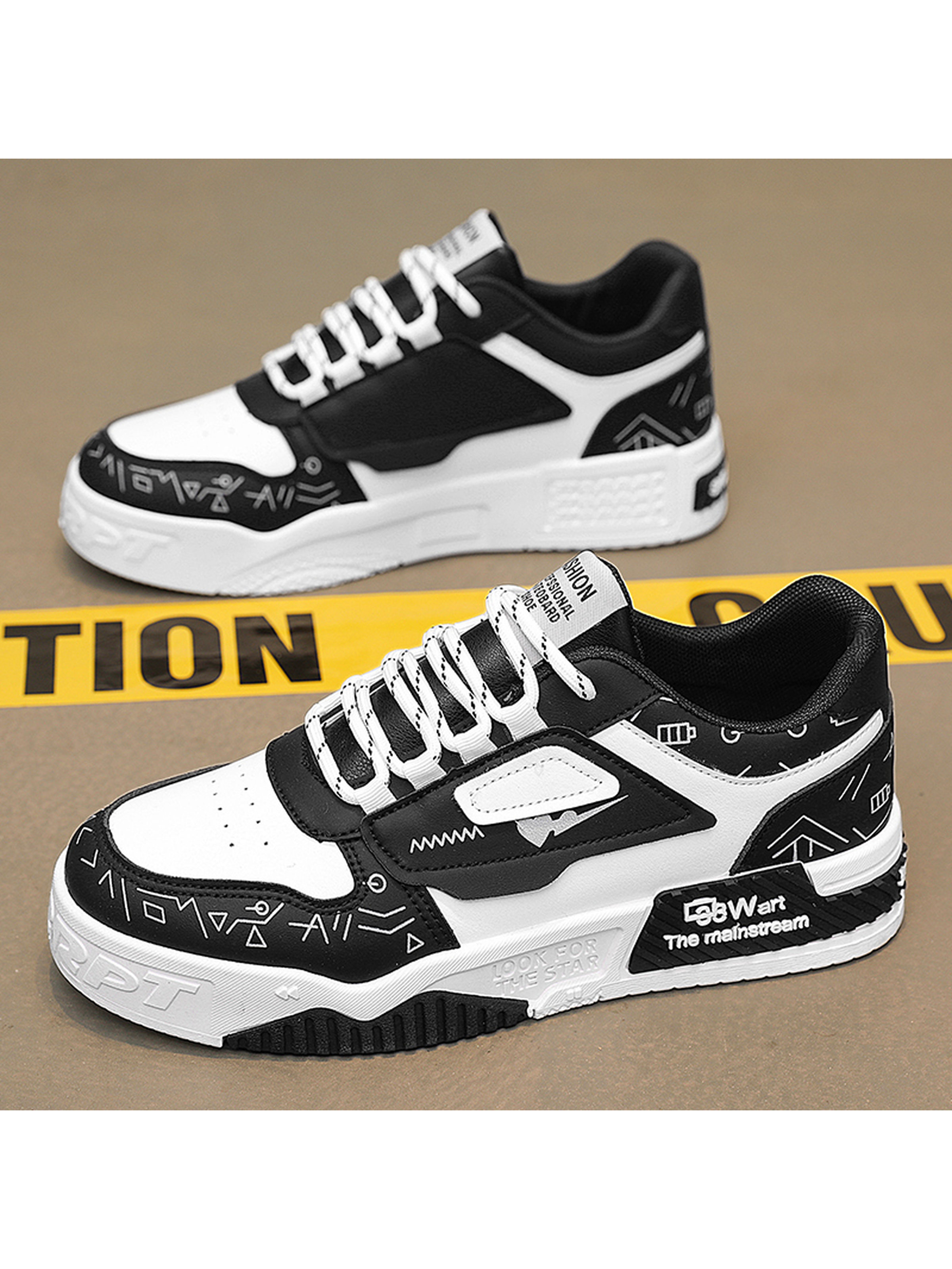 Men PU Lace-Up Sneakers