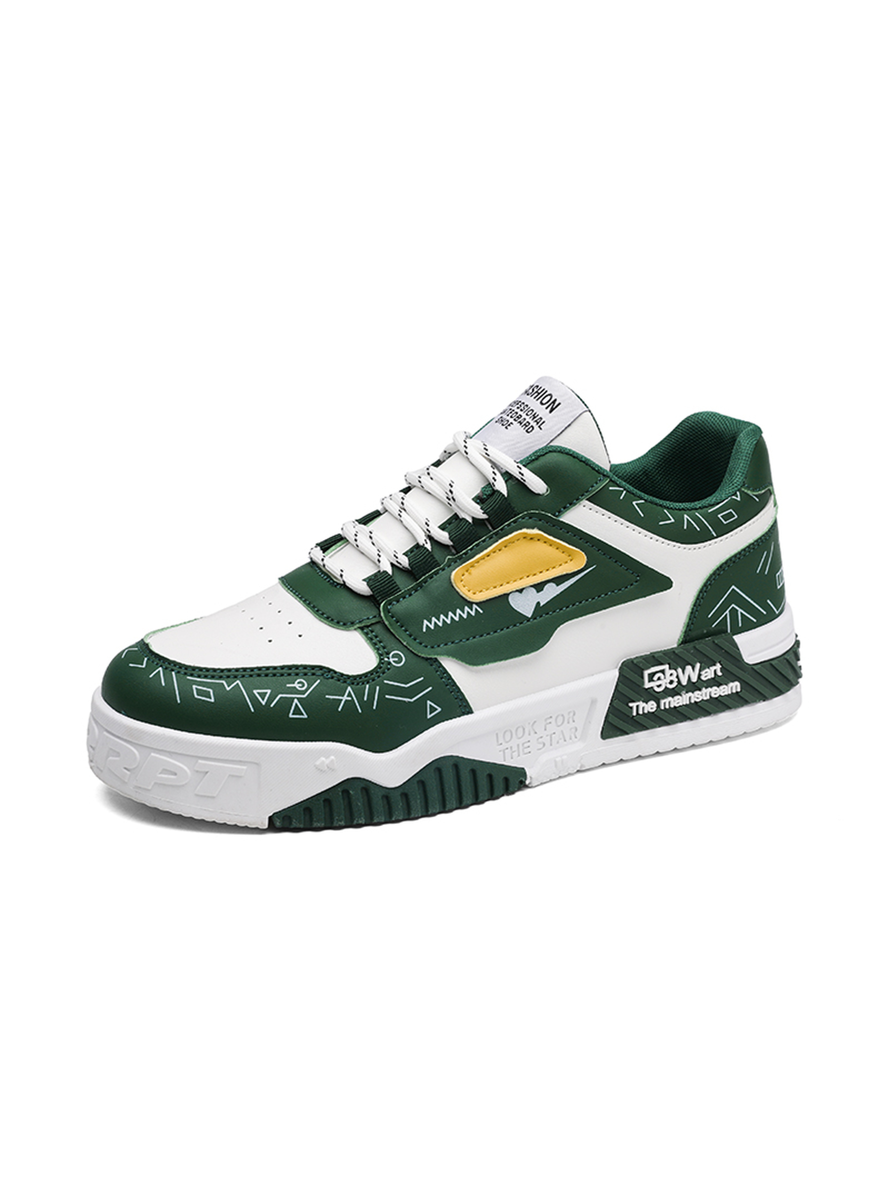 Men PU Lace-Up Sneakers