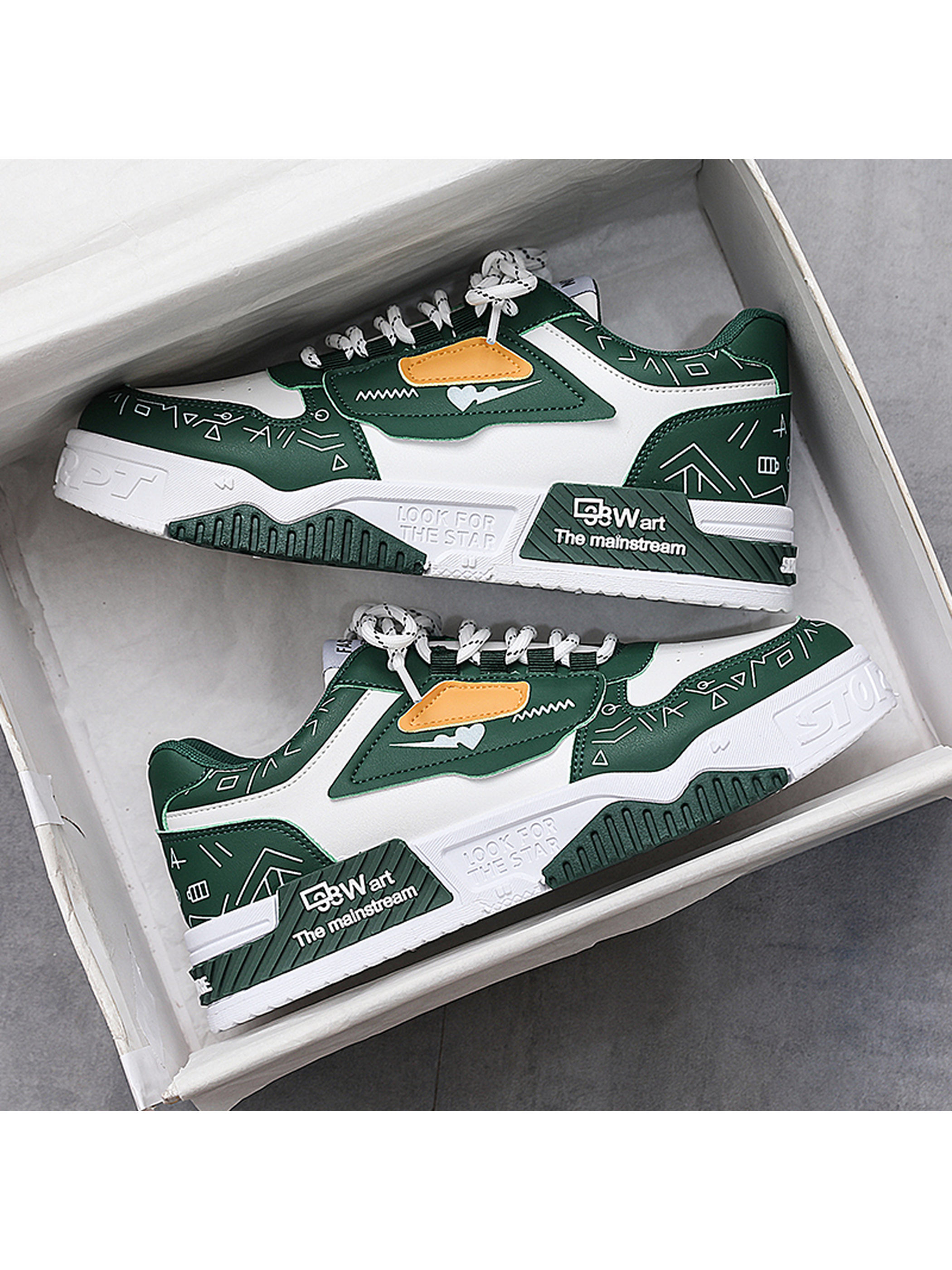 Men PU Lace-Up Sneakers