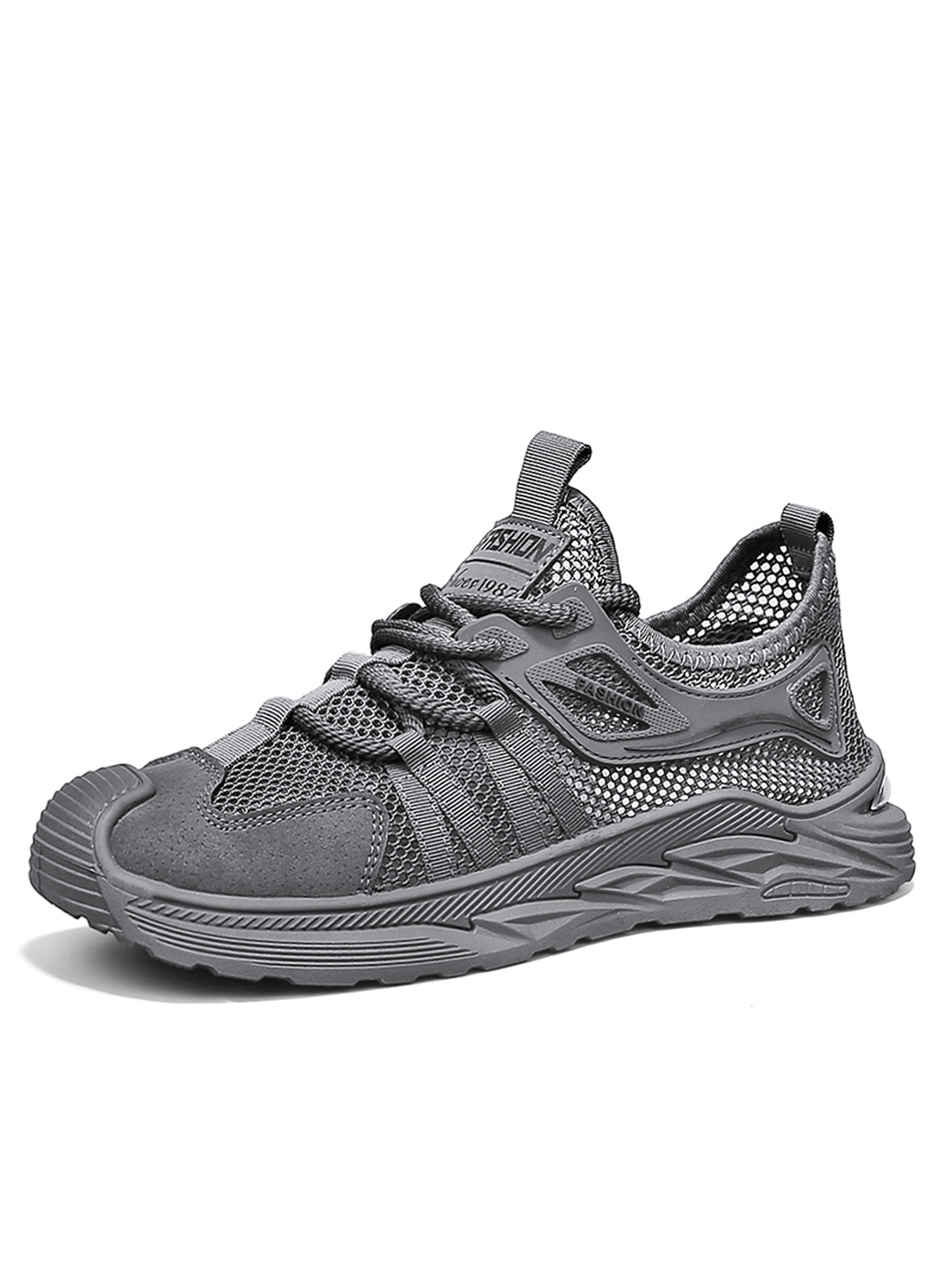Men PU Textile Chunky Lace-Up Sneakers