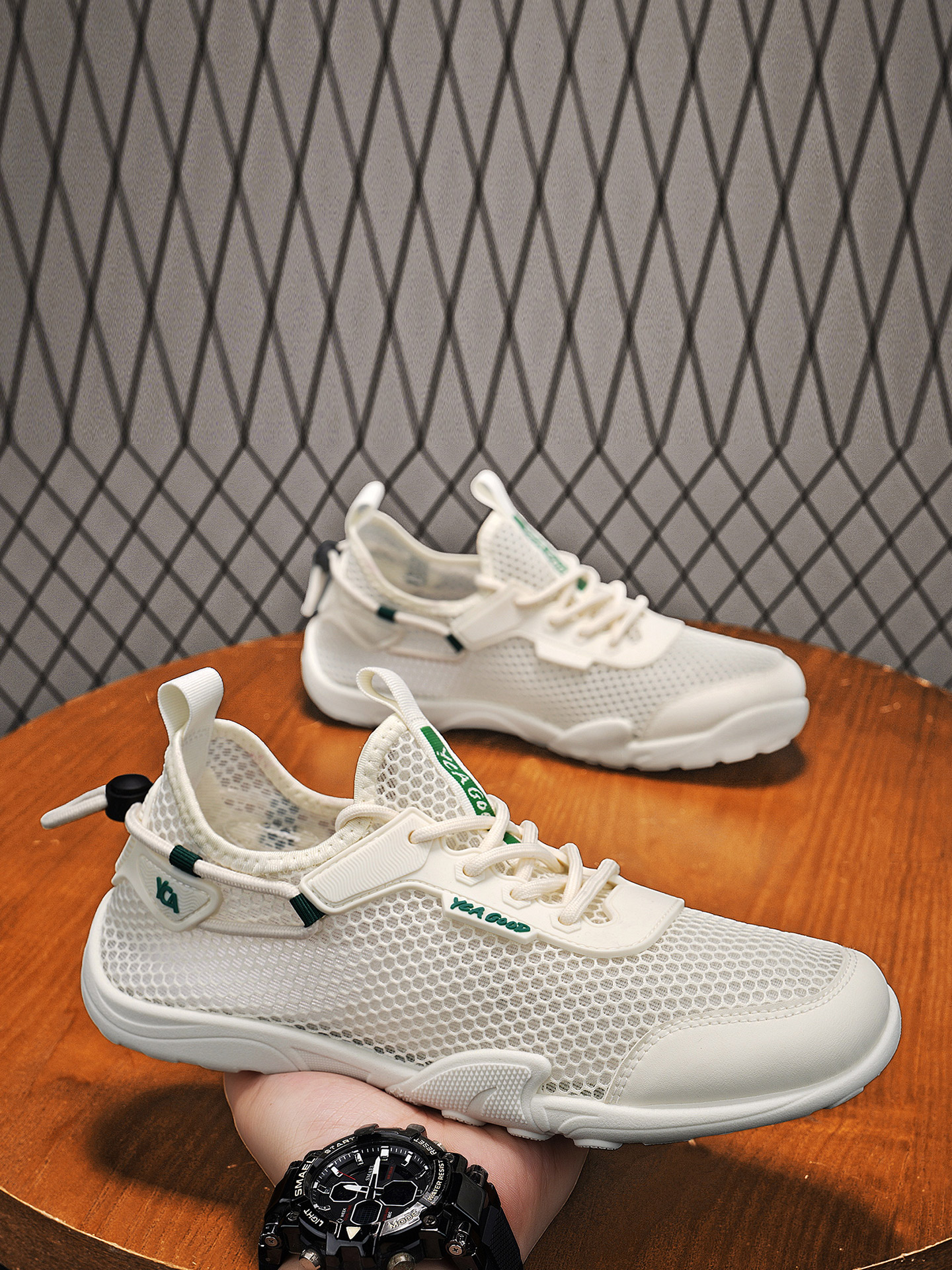 Men Textile Drawcord Lace-Up Sneakers
