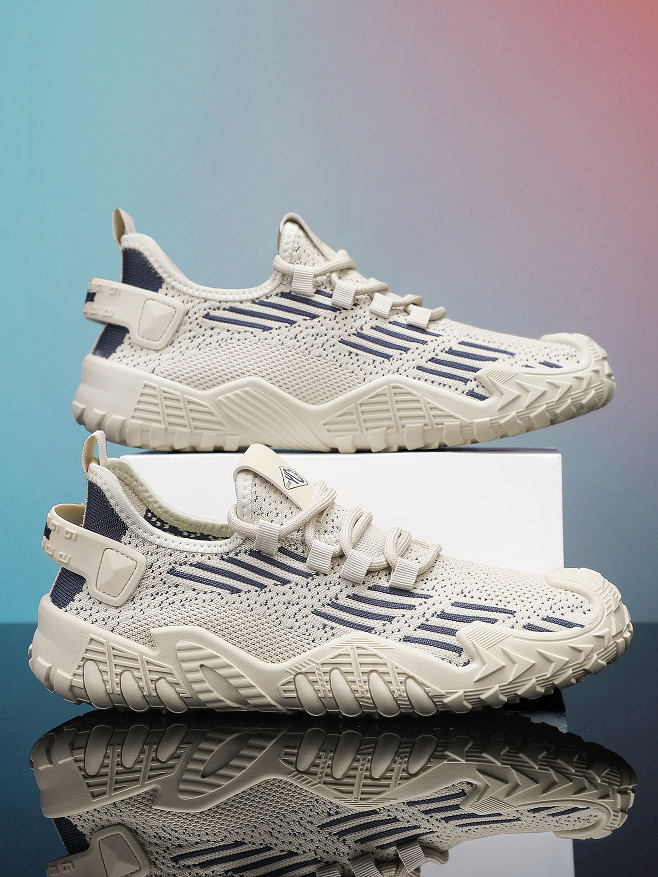 Men Textile Chunky Lace-Up Sneakers