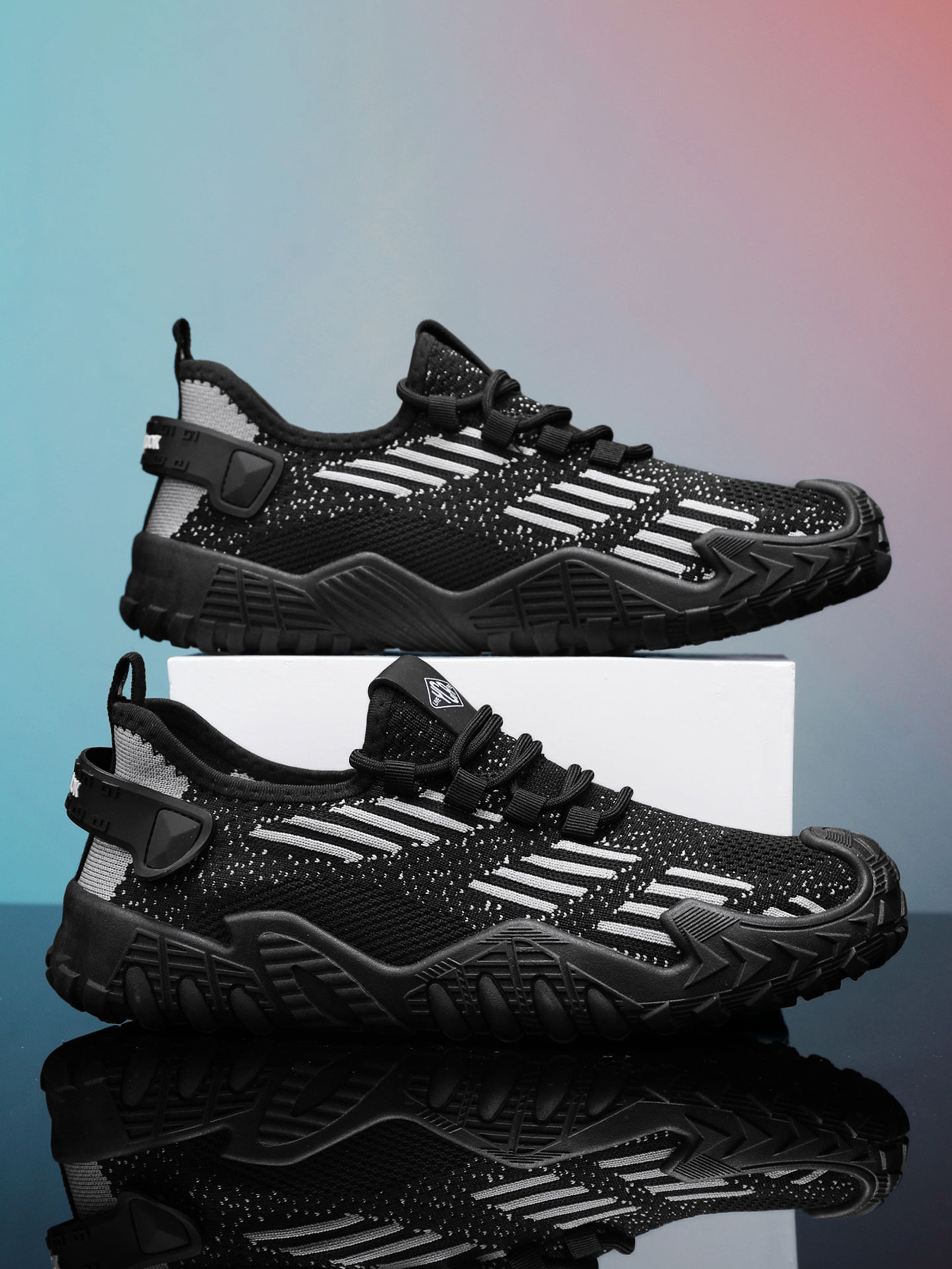 Men Textile Chunky Lace-Up Sneakers