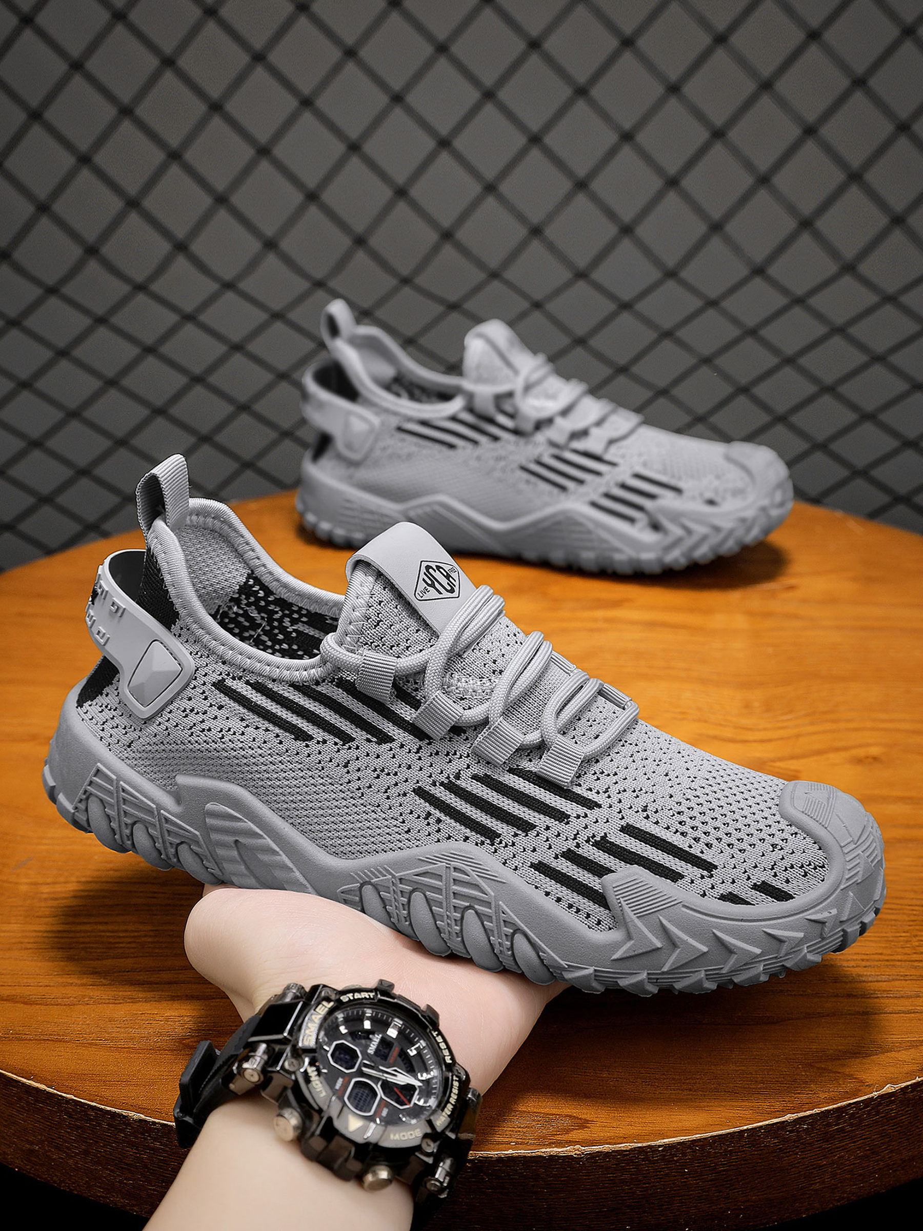 Men Textile Chunky Lace-Up Sneakers