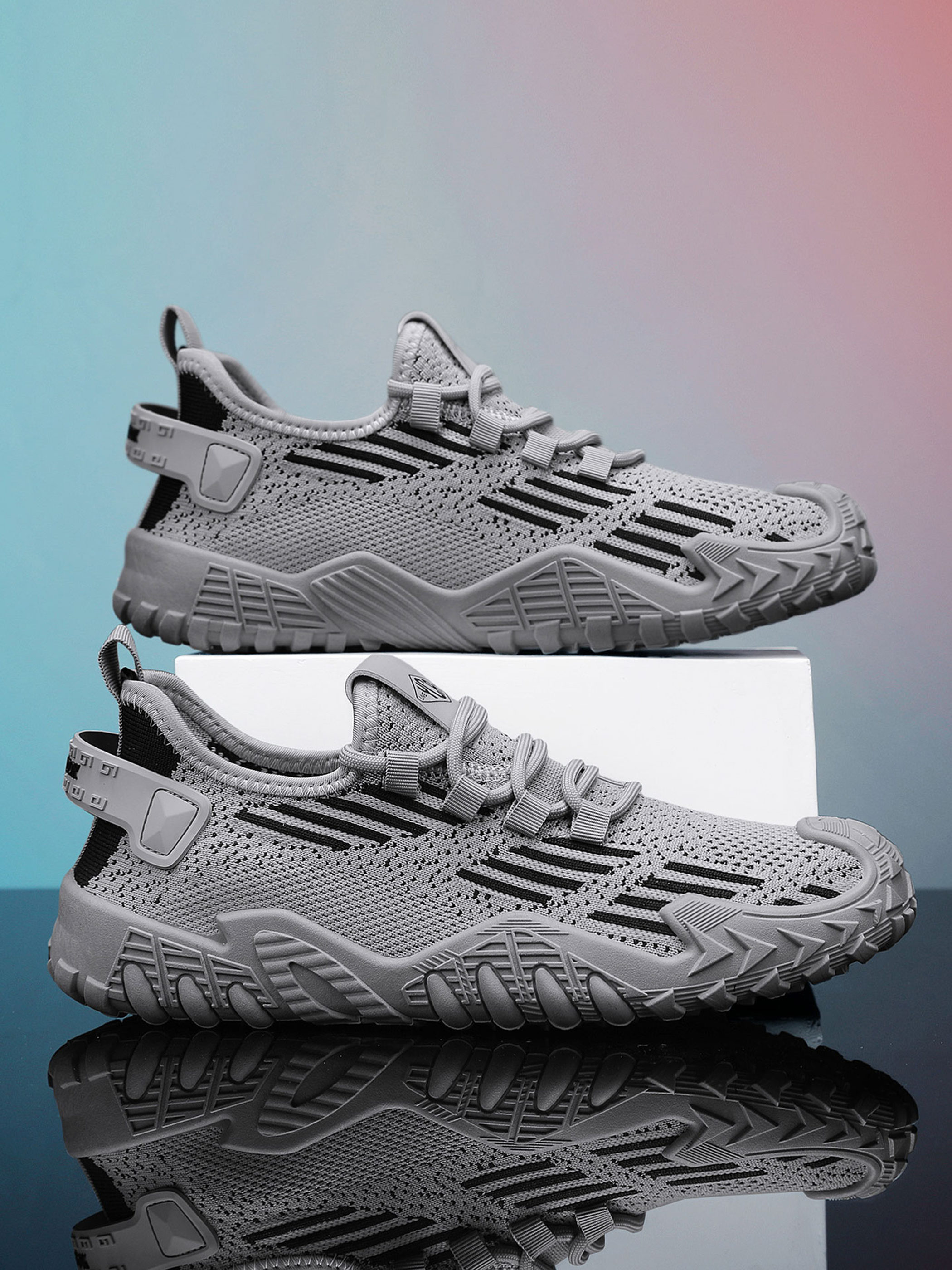 Men Textile Chunky Lace-Up Sneakers
