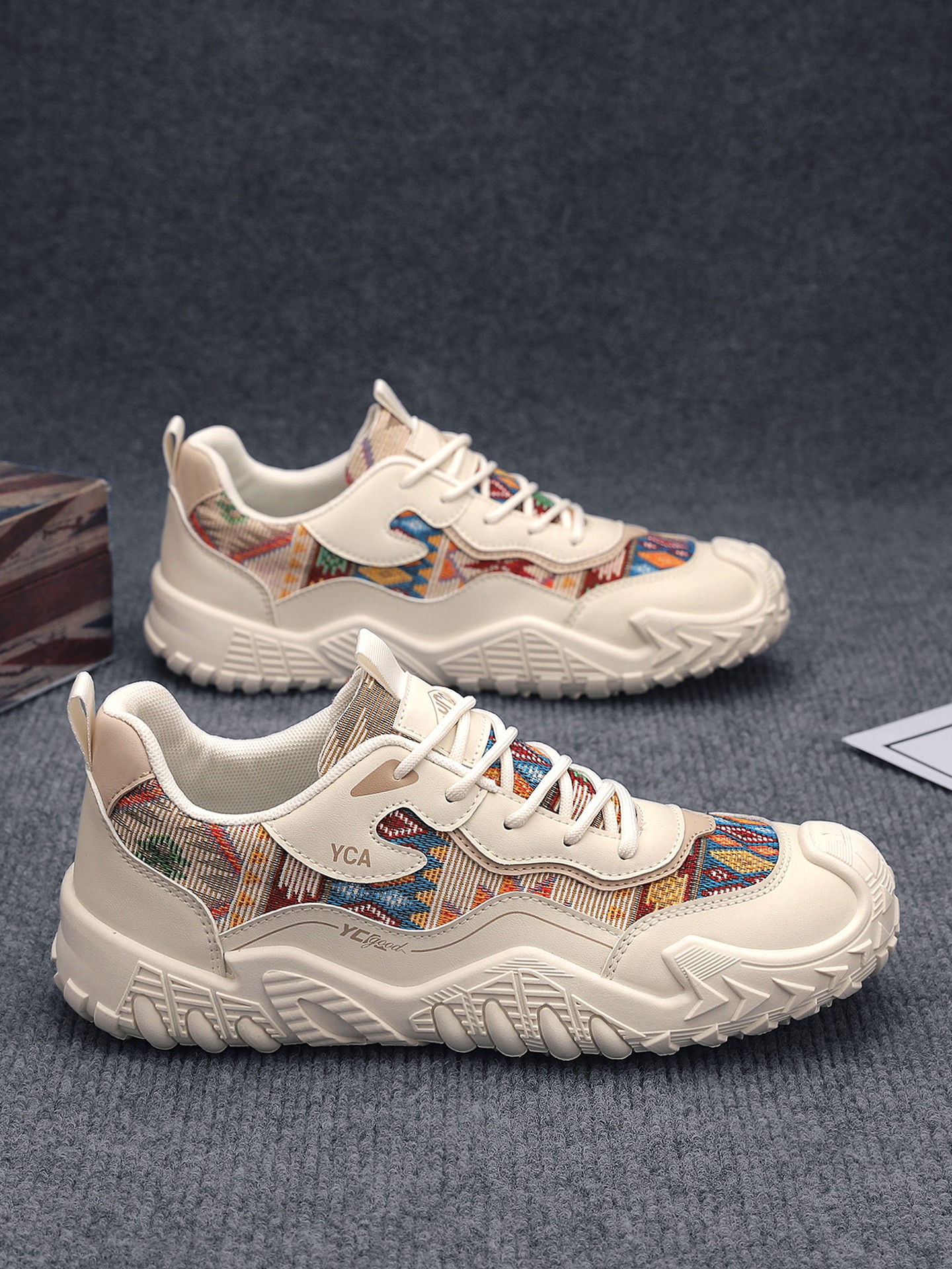 Men Textile Chunky Lace-Up Sneakers