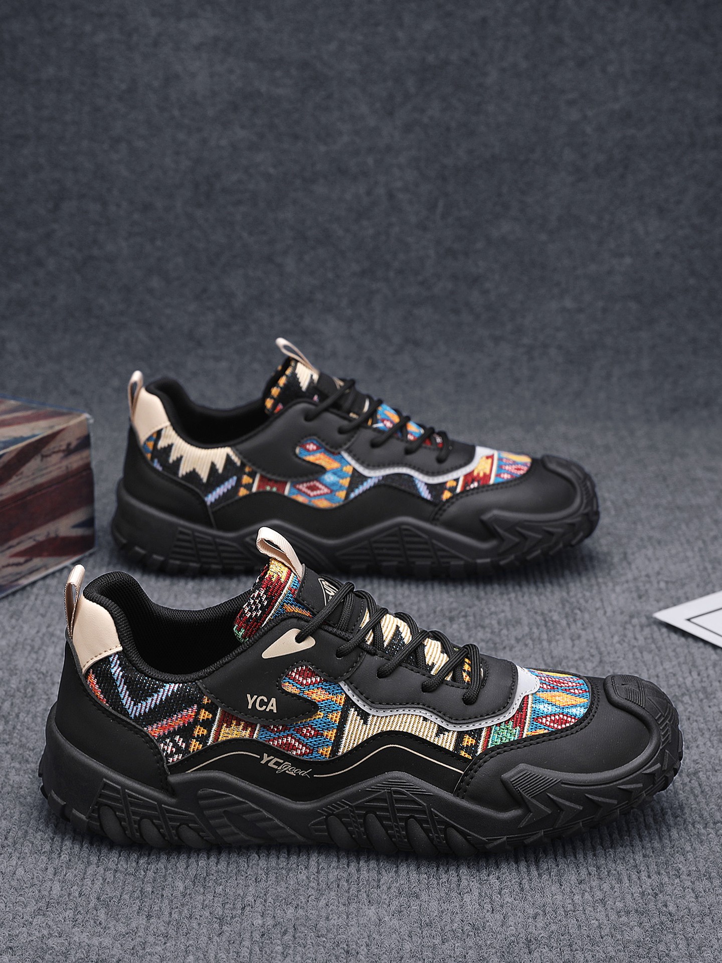 Men Textile Chunky Lace-Up Sneakers