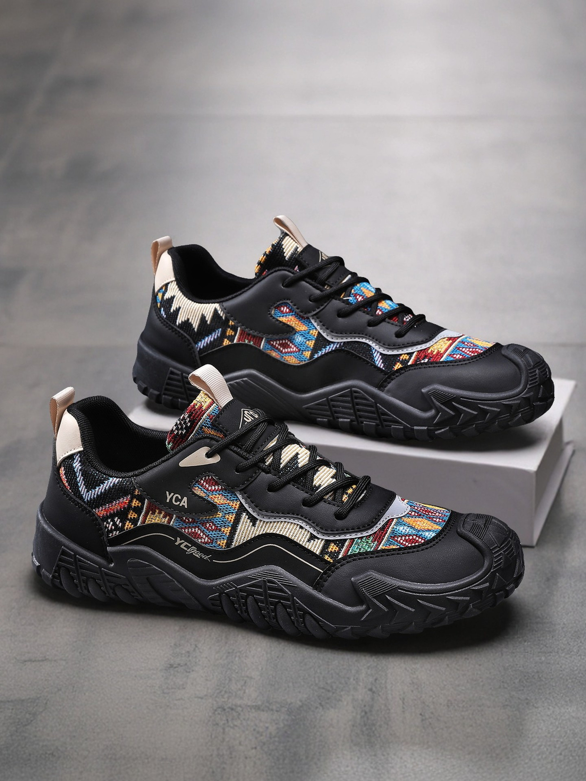 Men Textile Chunky Lace-Up Sneakers