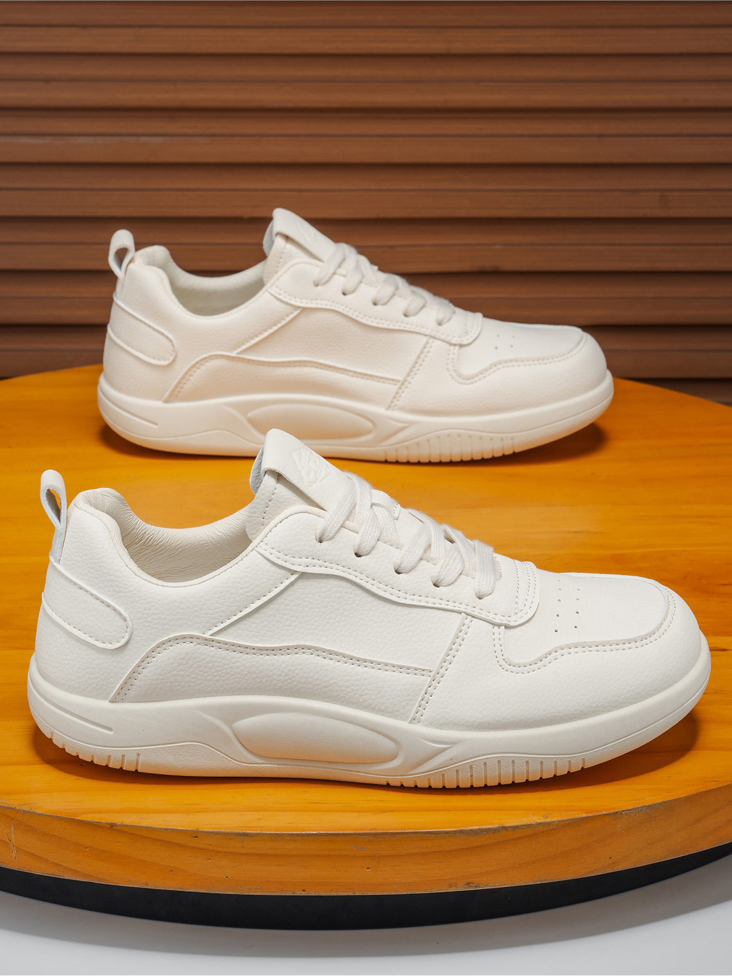 Men PU Lace-Up Sneakers