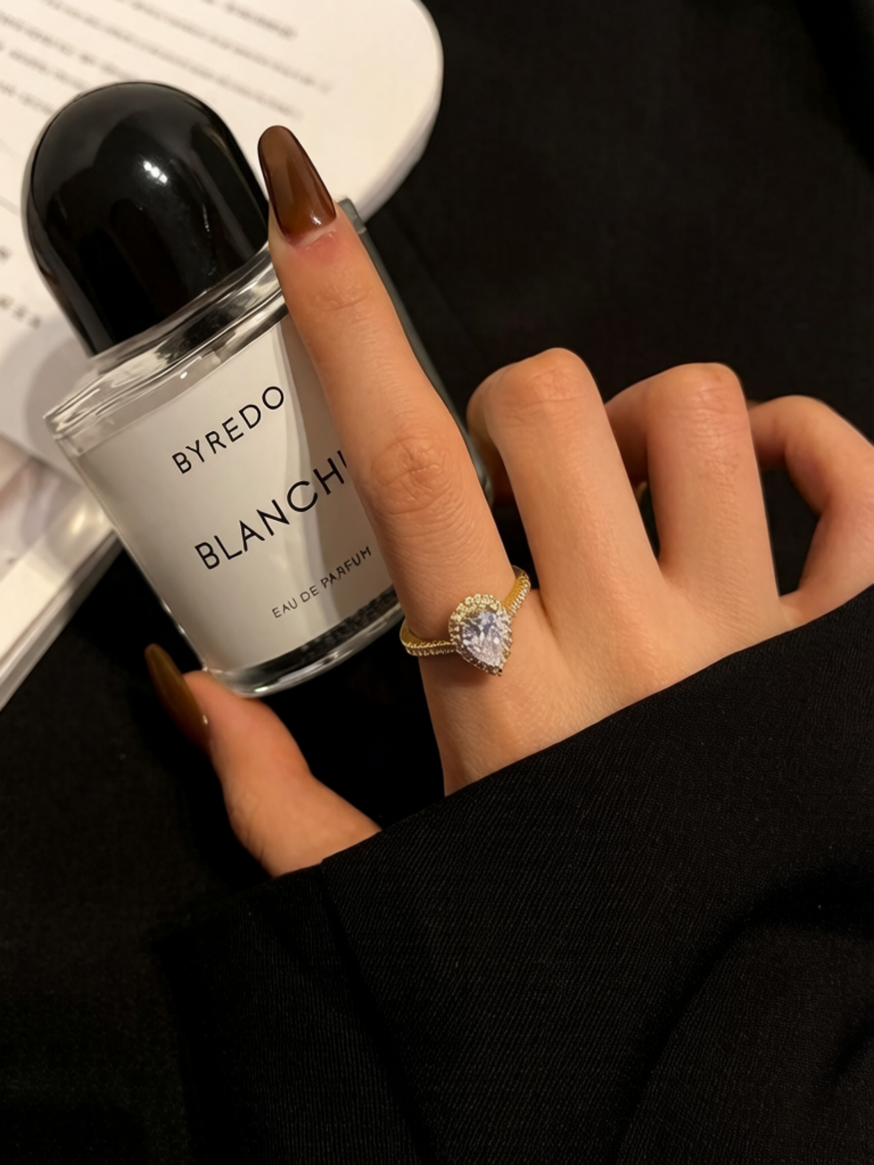 Golden Teardrop Solitaire Ring