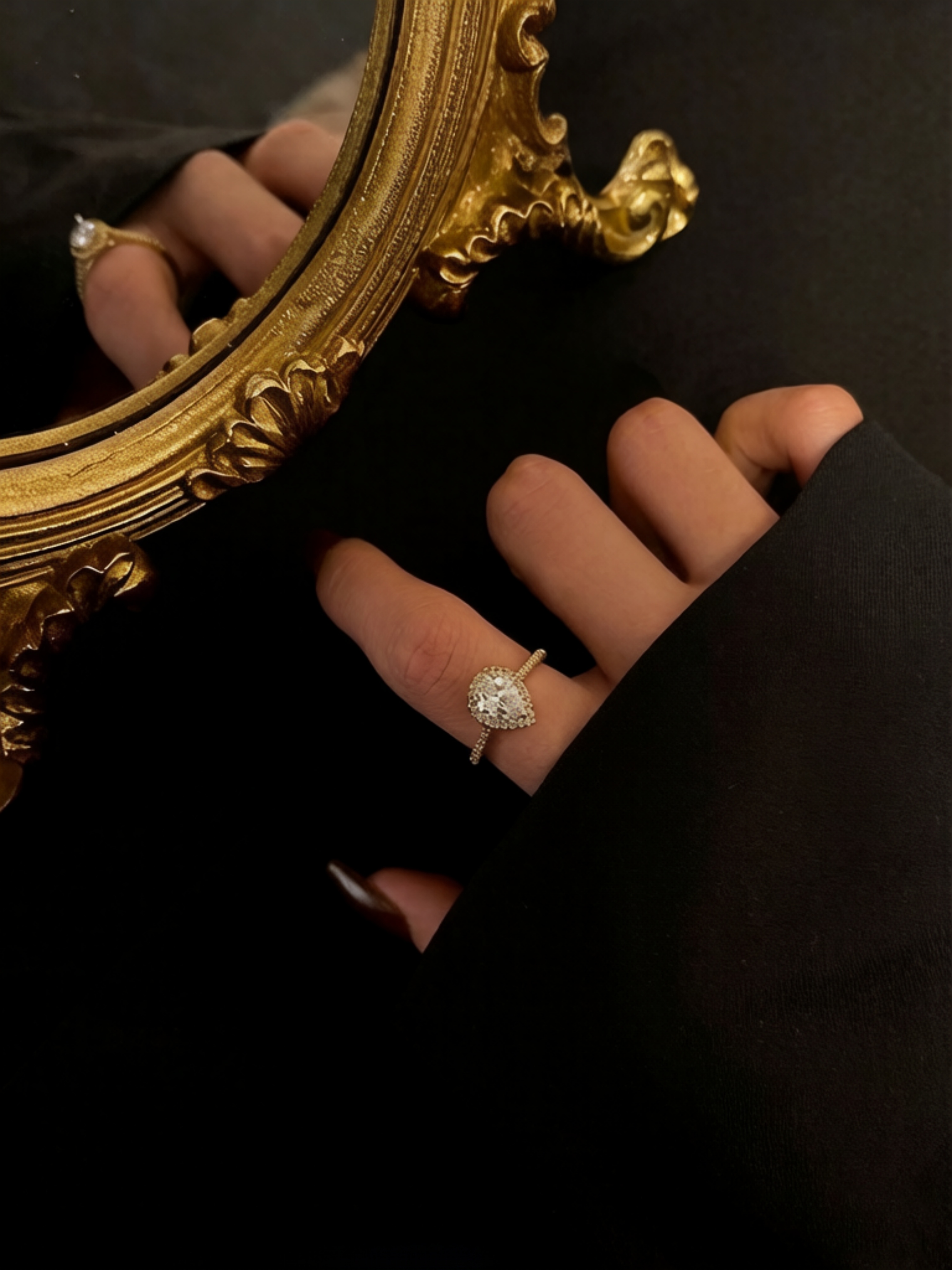 Golden Teardrop Solitaire Ring