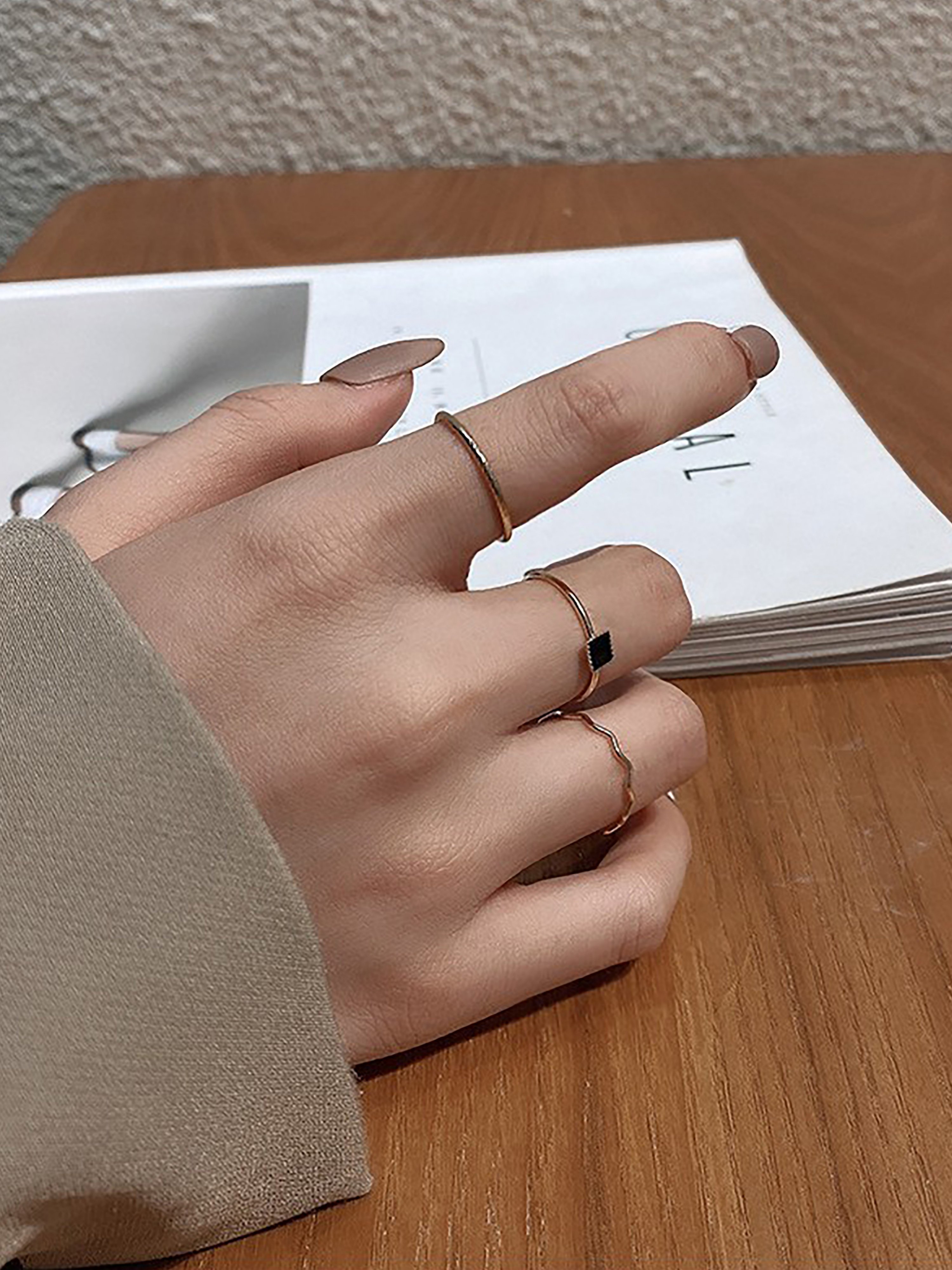 Gold Plated Stackable Rings Set