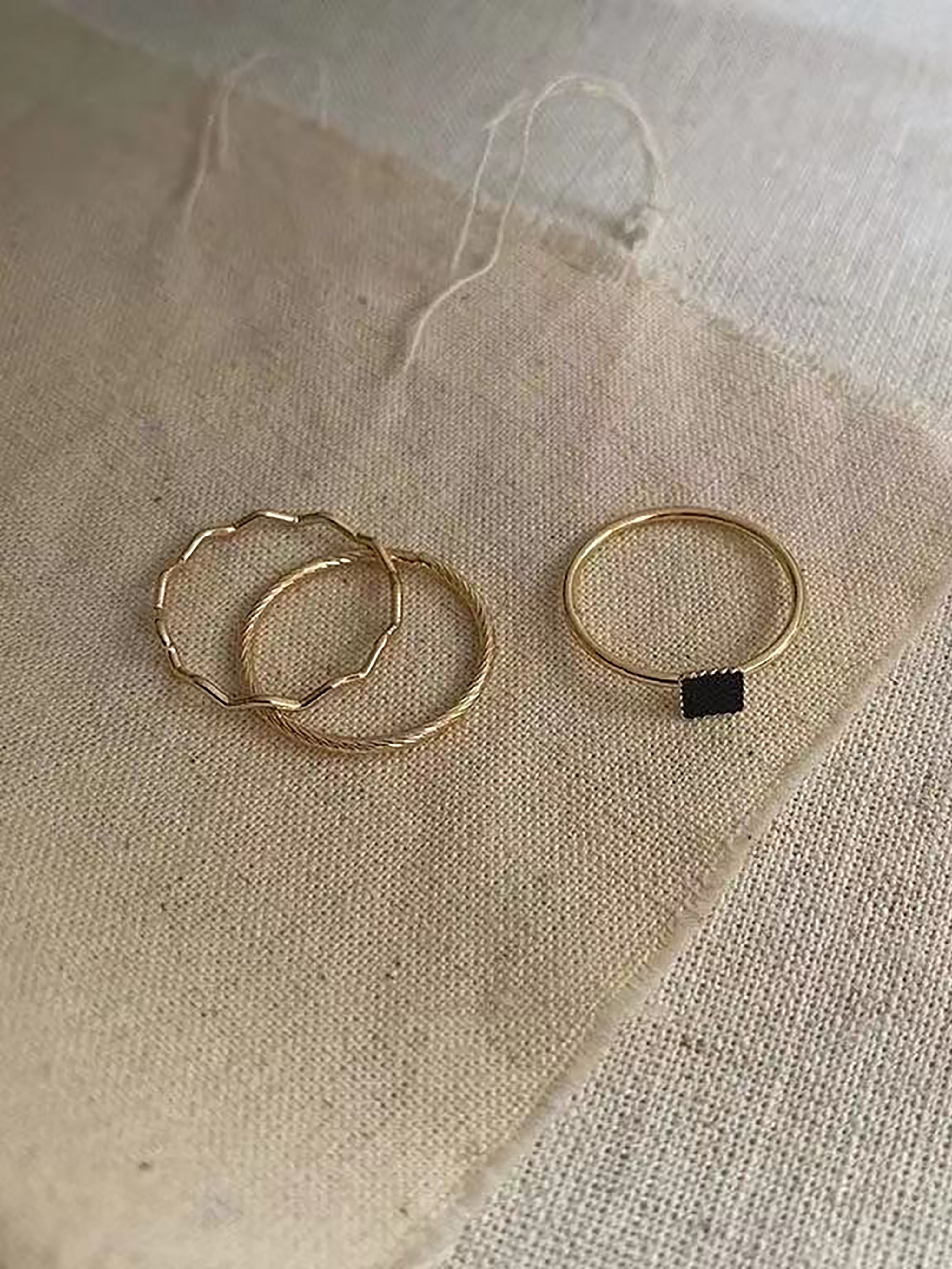 Gold Plated Stackable Rings Set