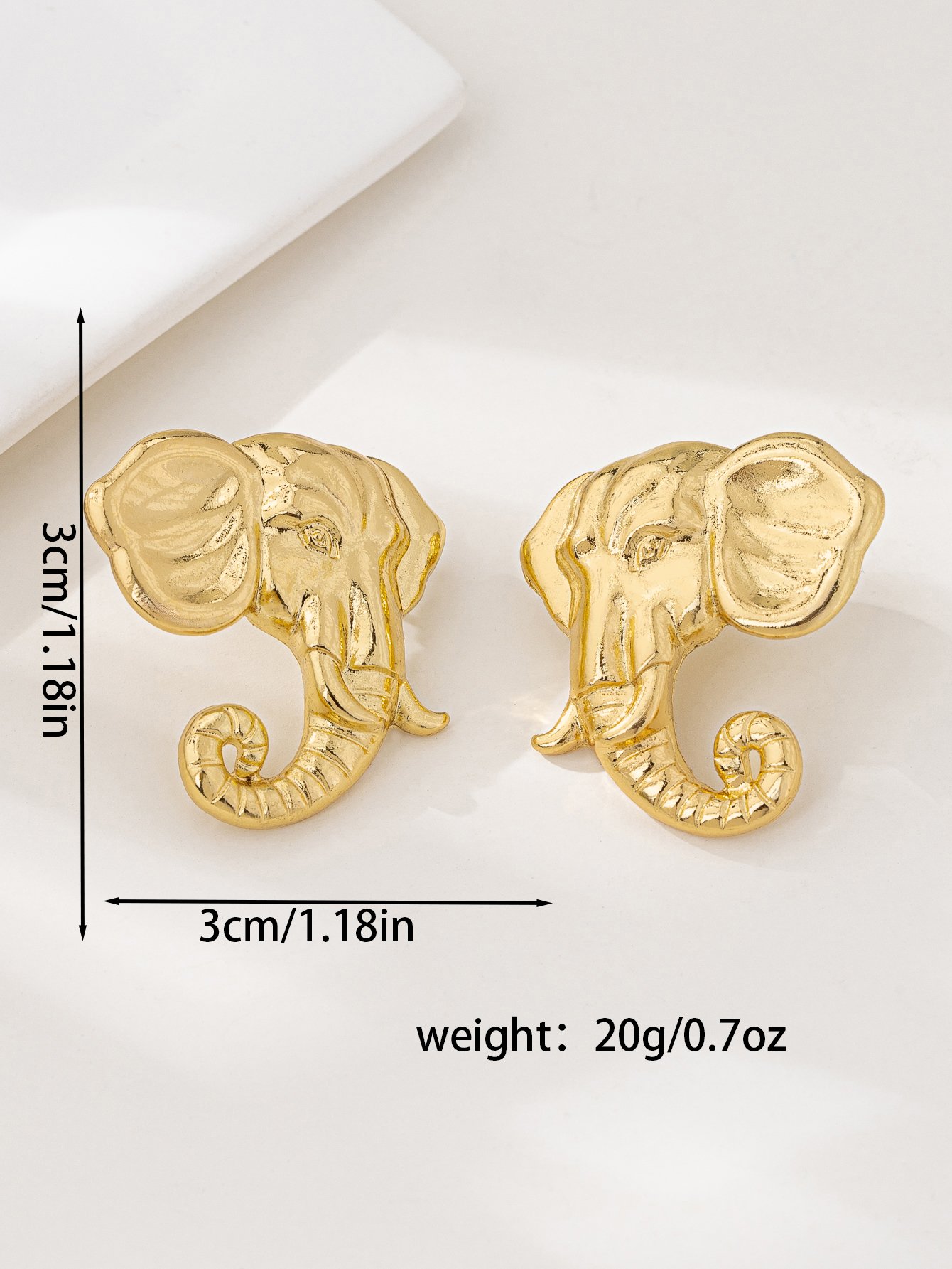 Gold Elephant Drop Earrings - Casual Everyday Jewelry.