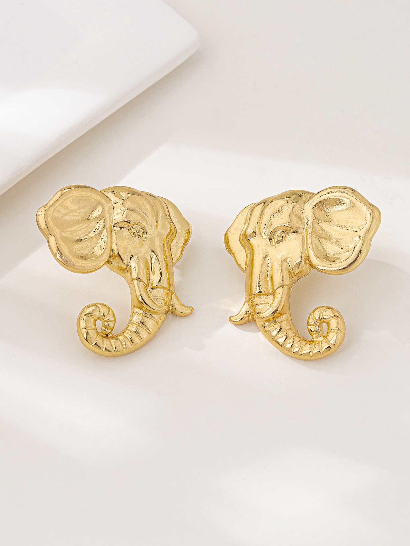 Gold Elephant Drop Earrings - Casual Everyday Jewelry.
