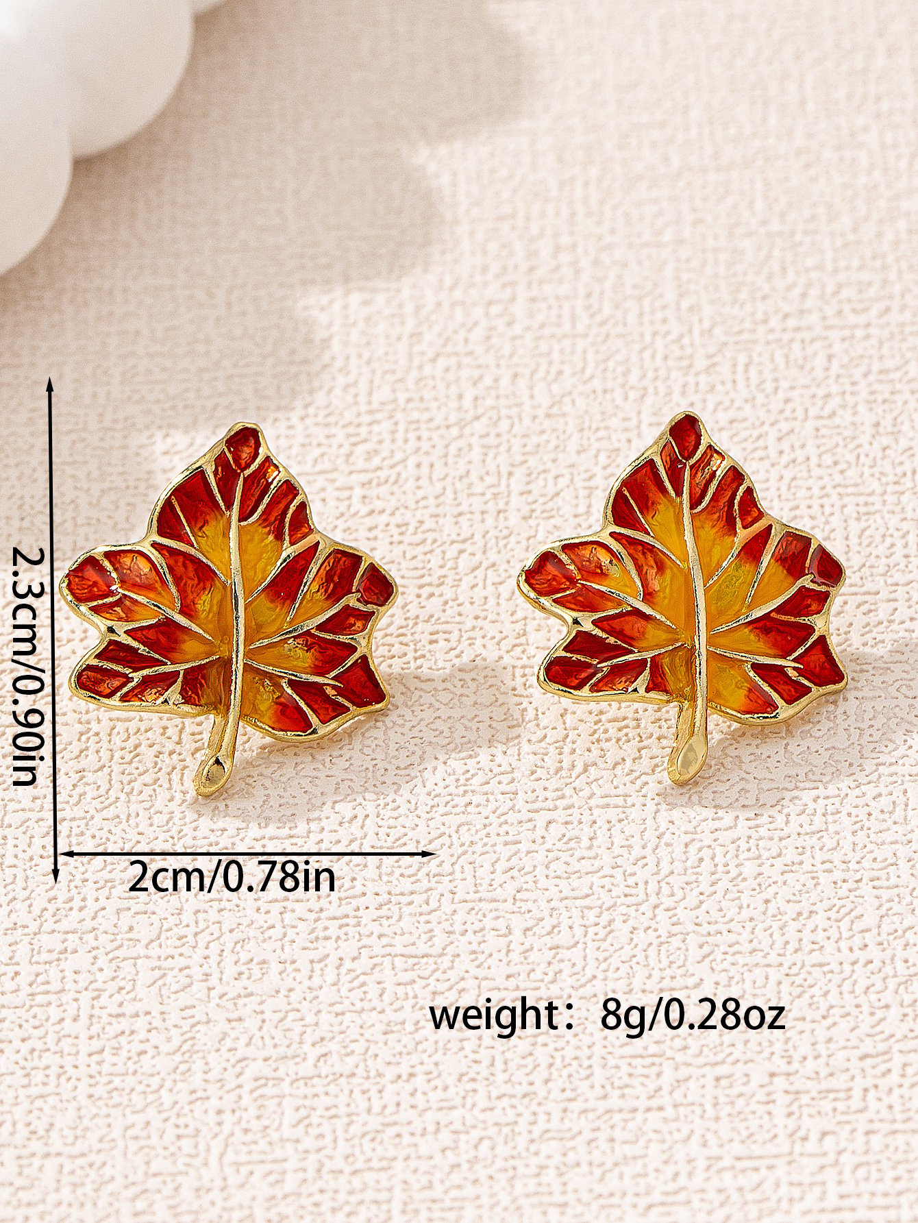 Autumn Leaf Stud Earrings - Multi-Color Casual Jewelry.