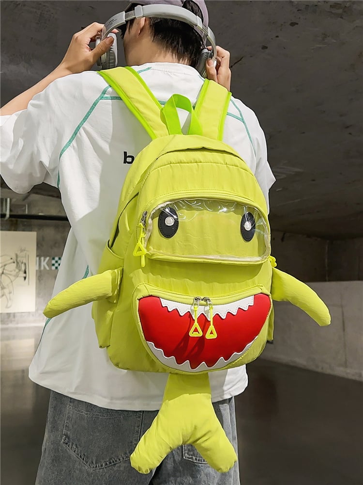 Green Shark Design Backpack 