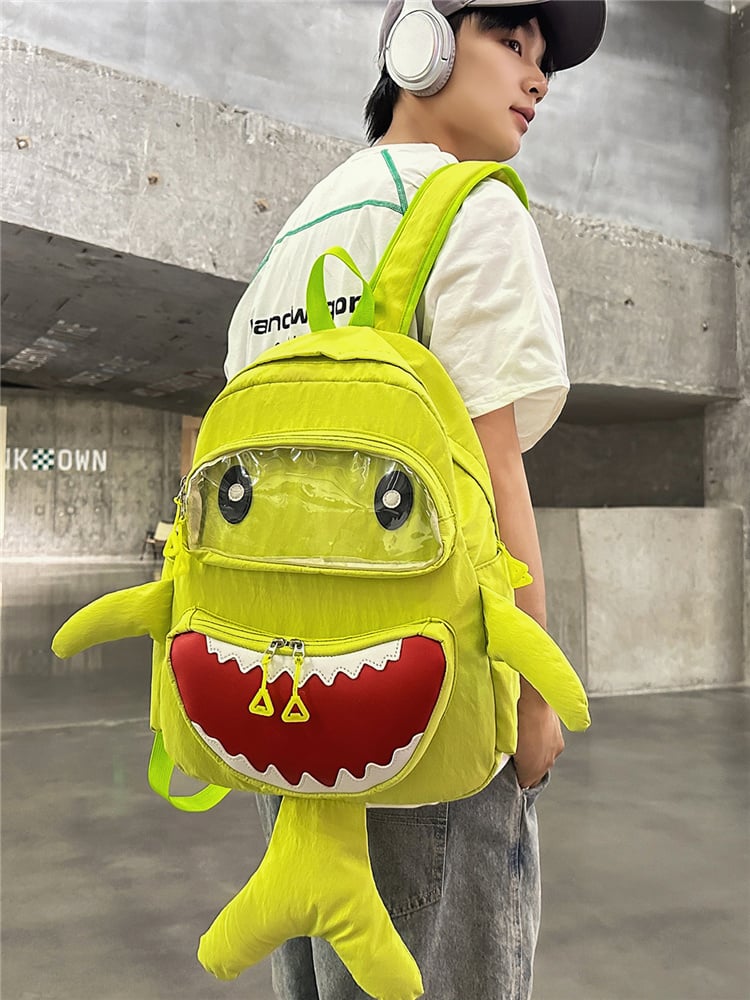 Green Shark Design Backpack 