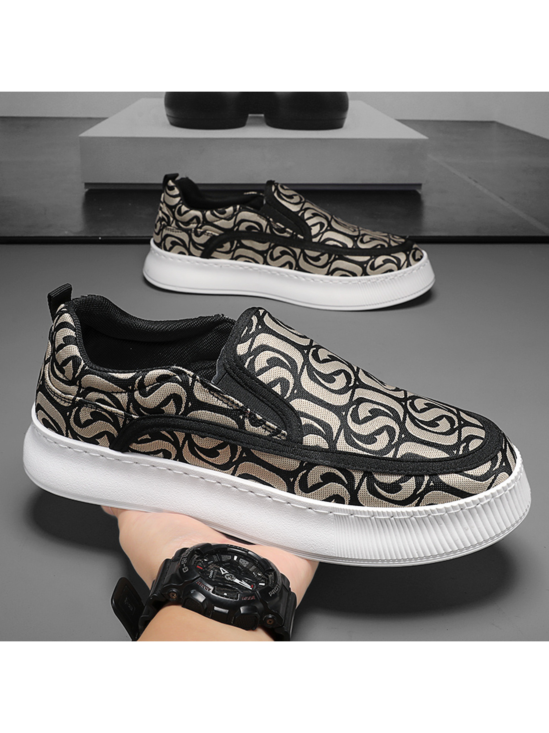 Men Textile Slip-On Casual Shoes