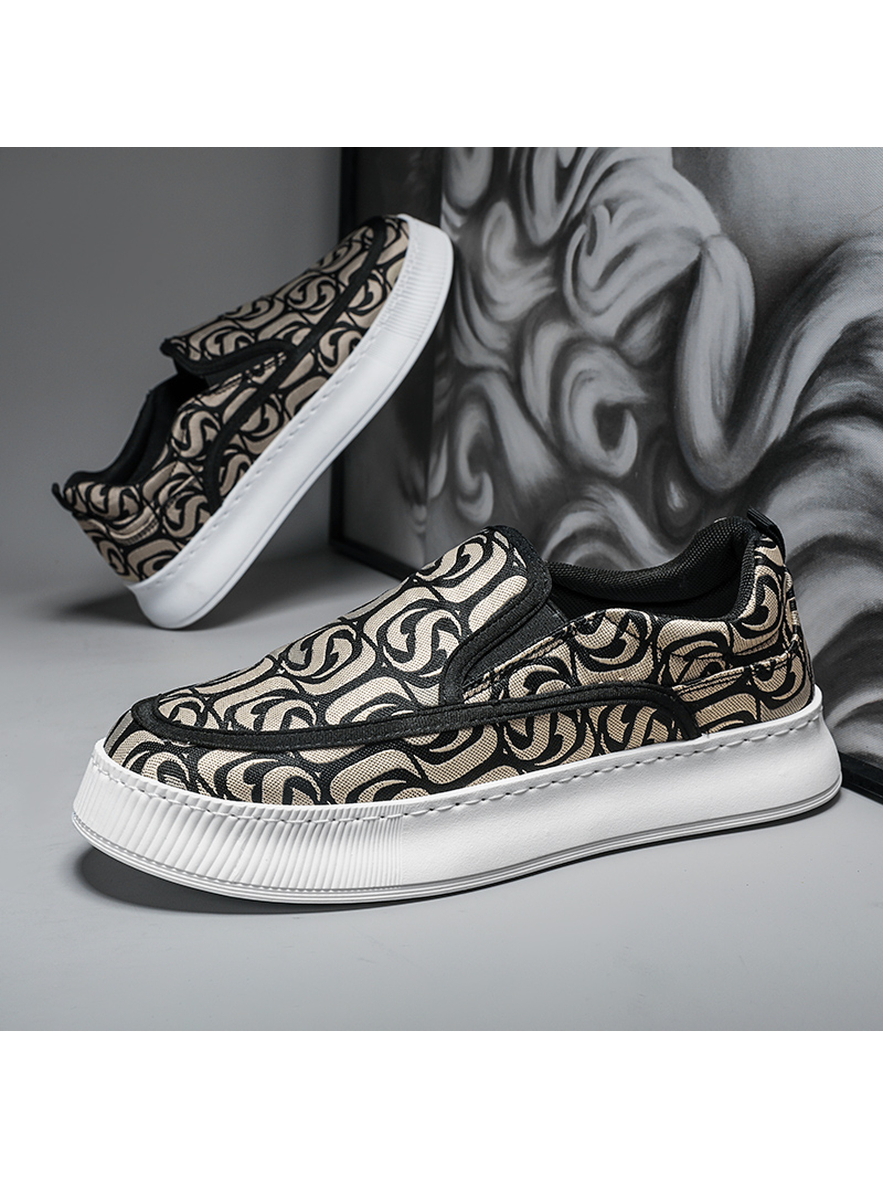 Men Textile Slip-On Casual Shoes