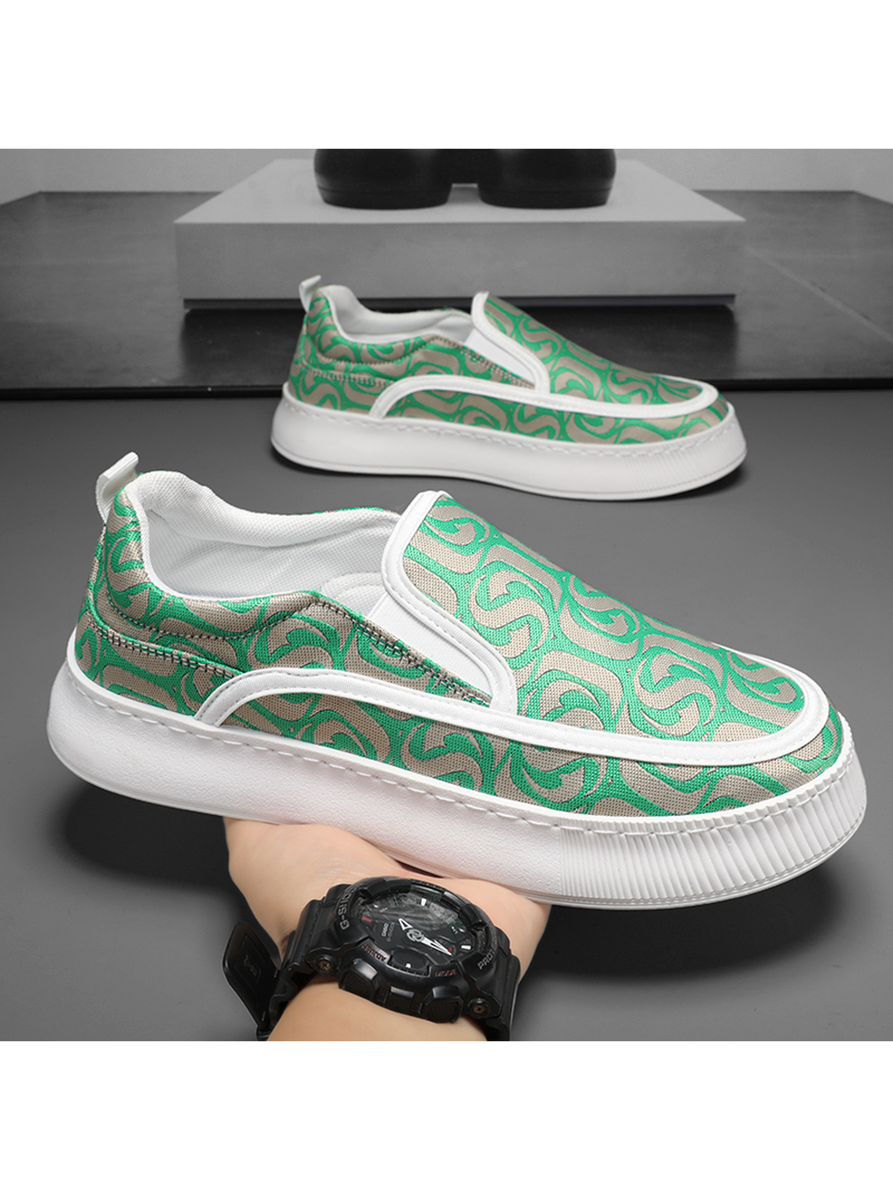 Men Textile Slip-On Casual Shoes