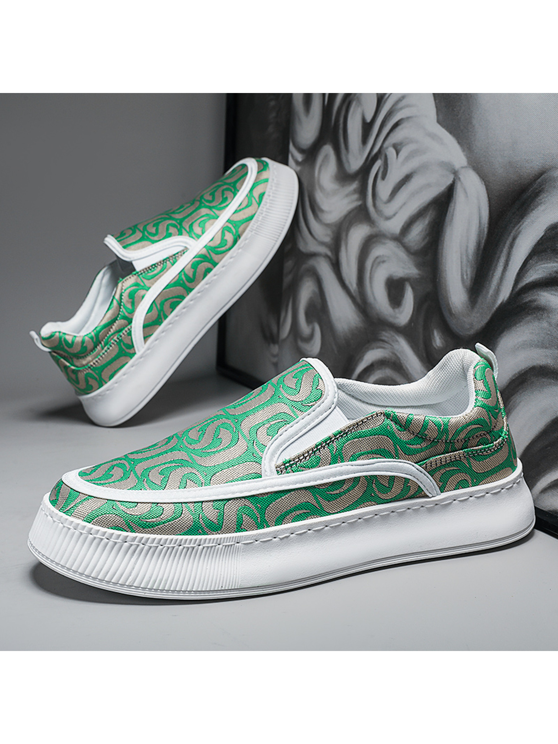 Men Textile Slip-On Casual Shoes