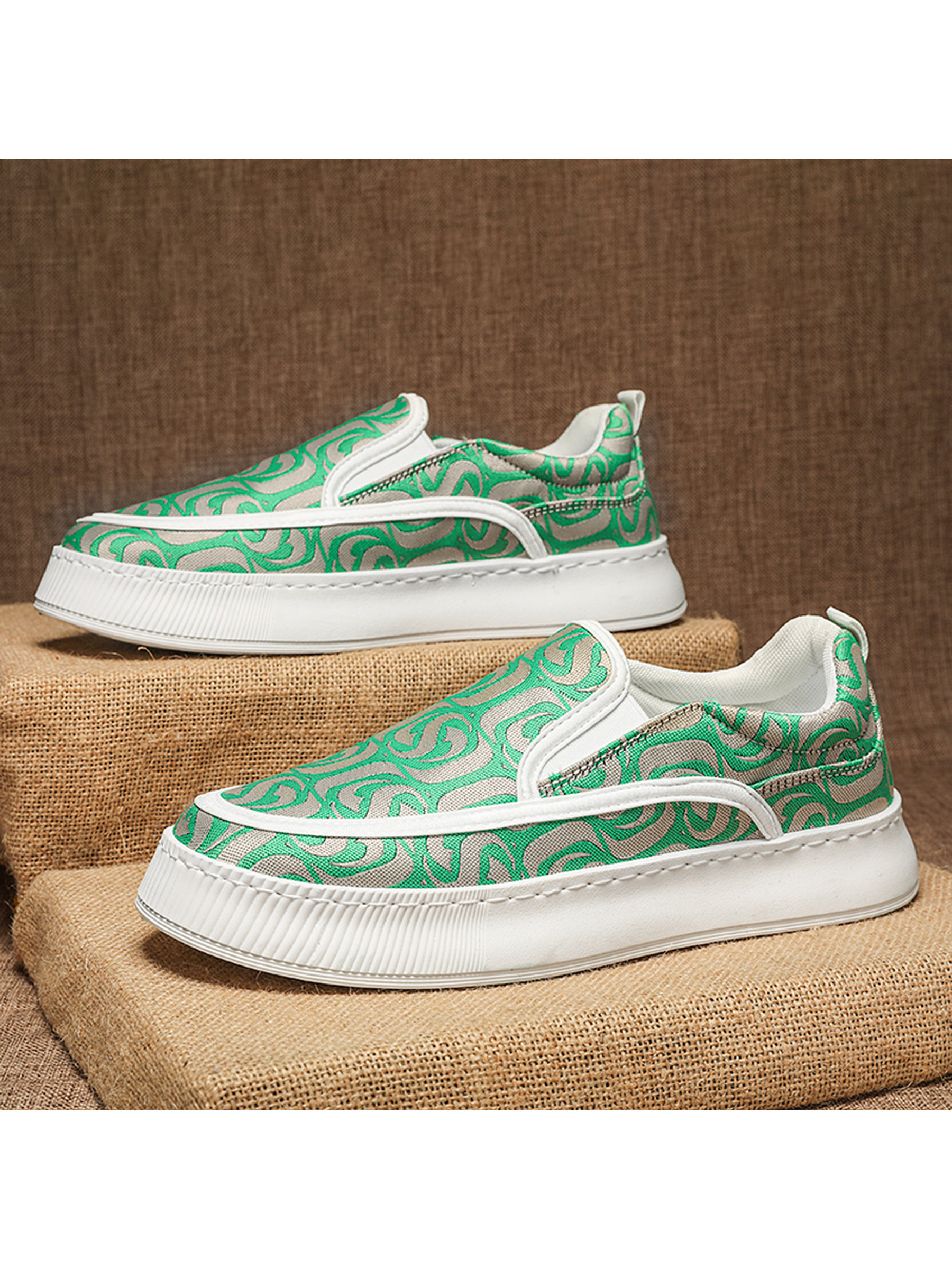Men Textile Slip-On Casual Shoes