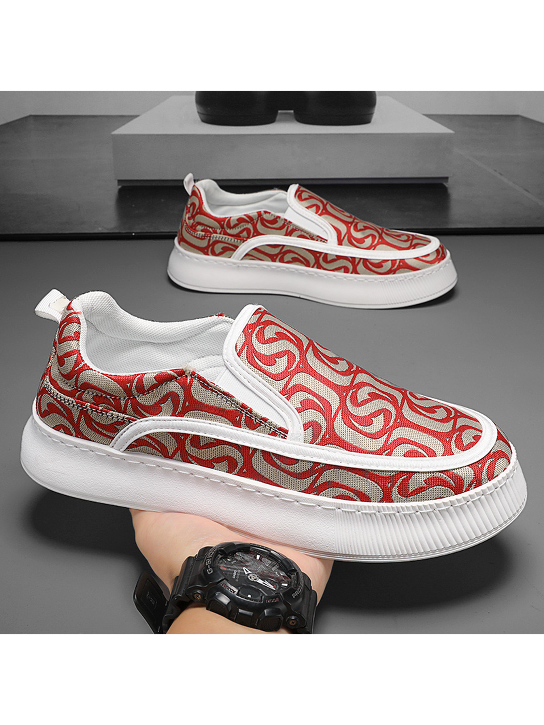 Men Textile Slip-On Casual Shoes