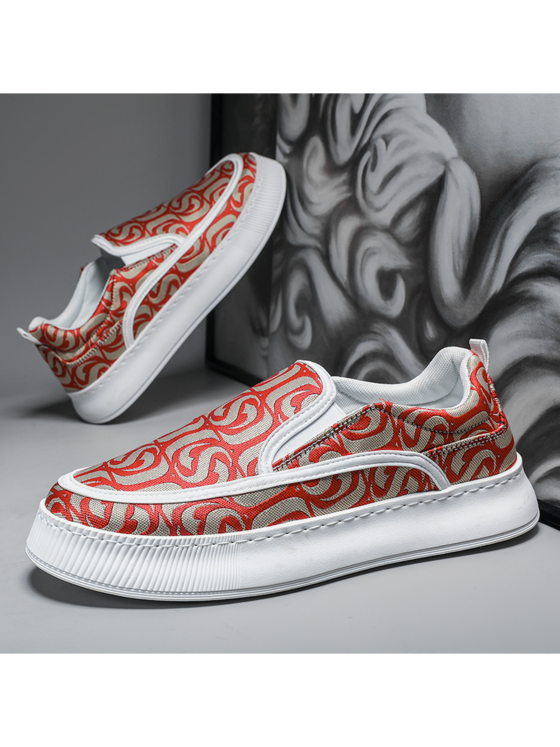 Men Textile Slip-On Casual Shoes