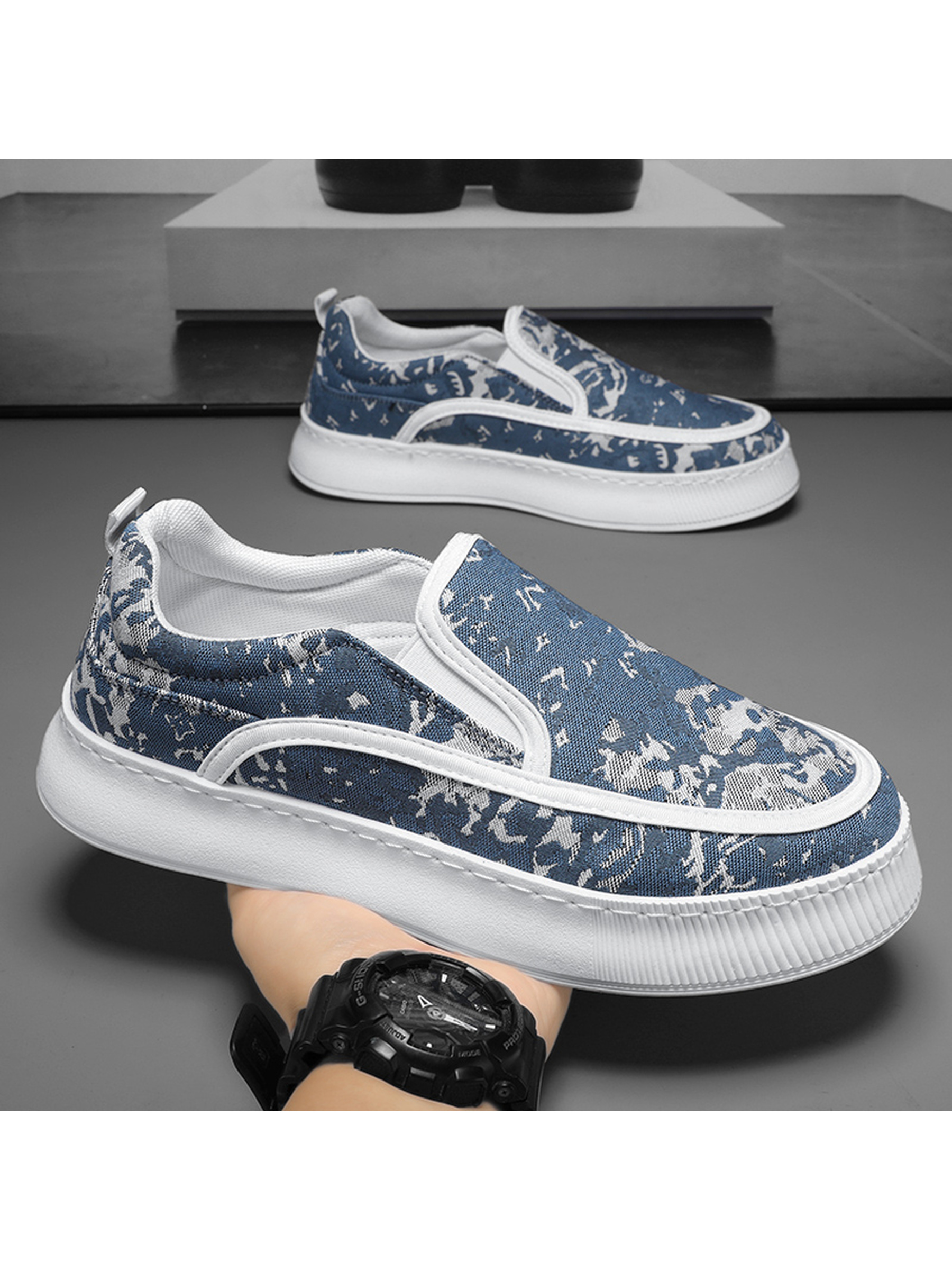 Men Textile Slip-On Casual Shoes