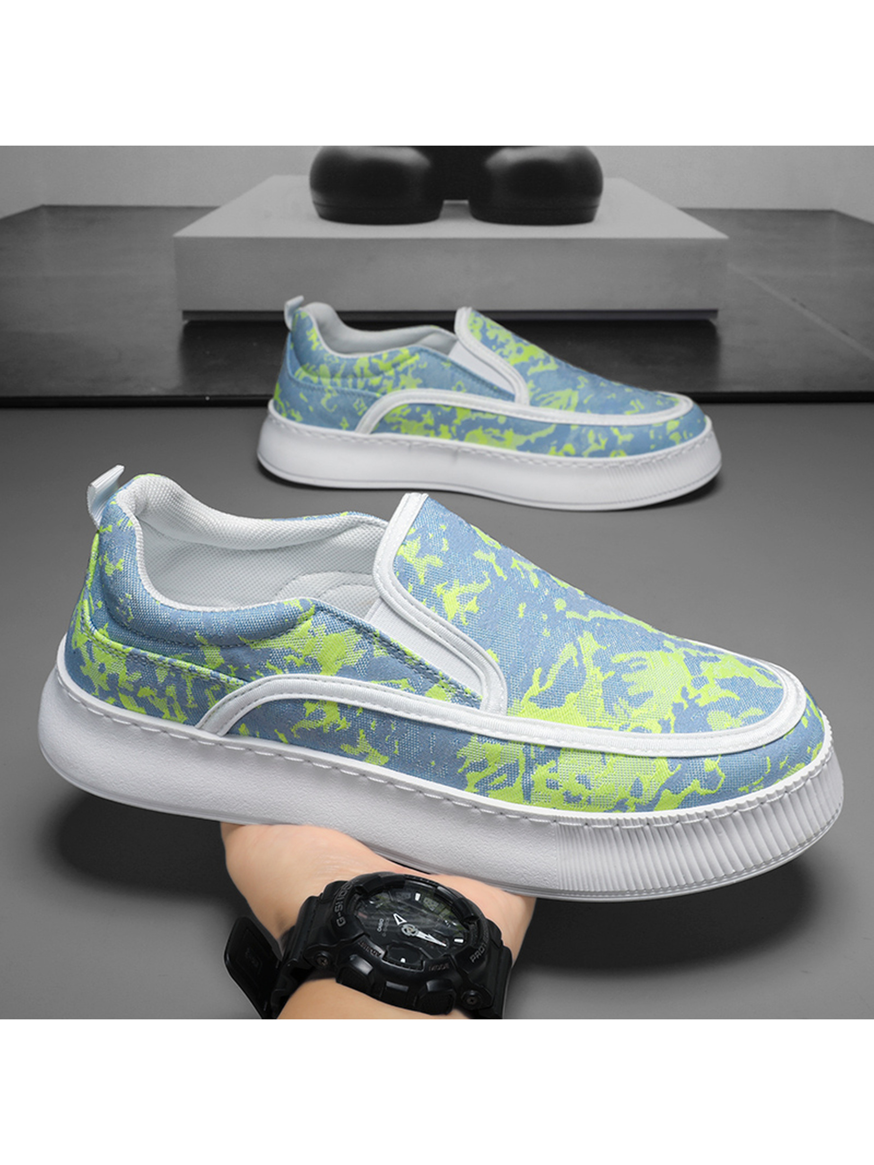 Men Textile Slip-On Casual Shoes