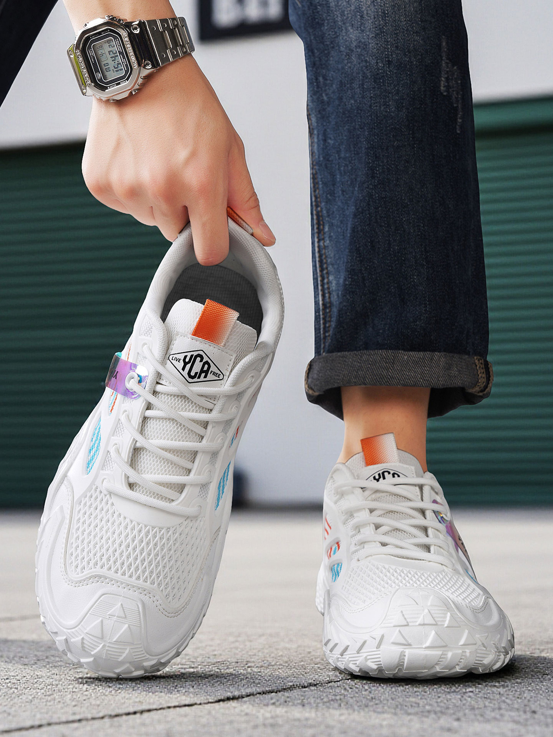 Men Mesh Lace-Up Casual Sneakers