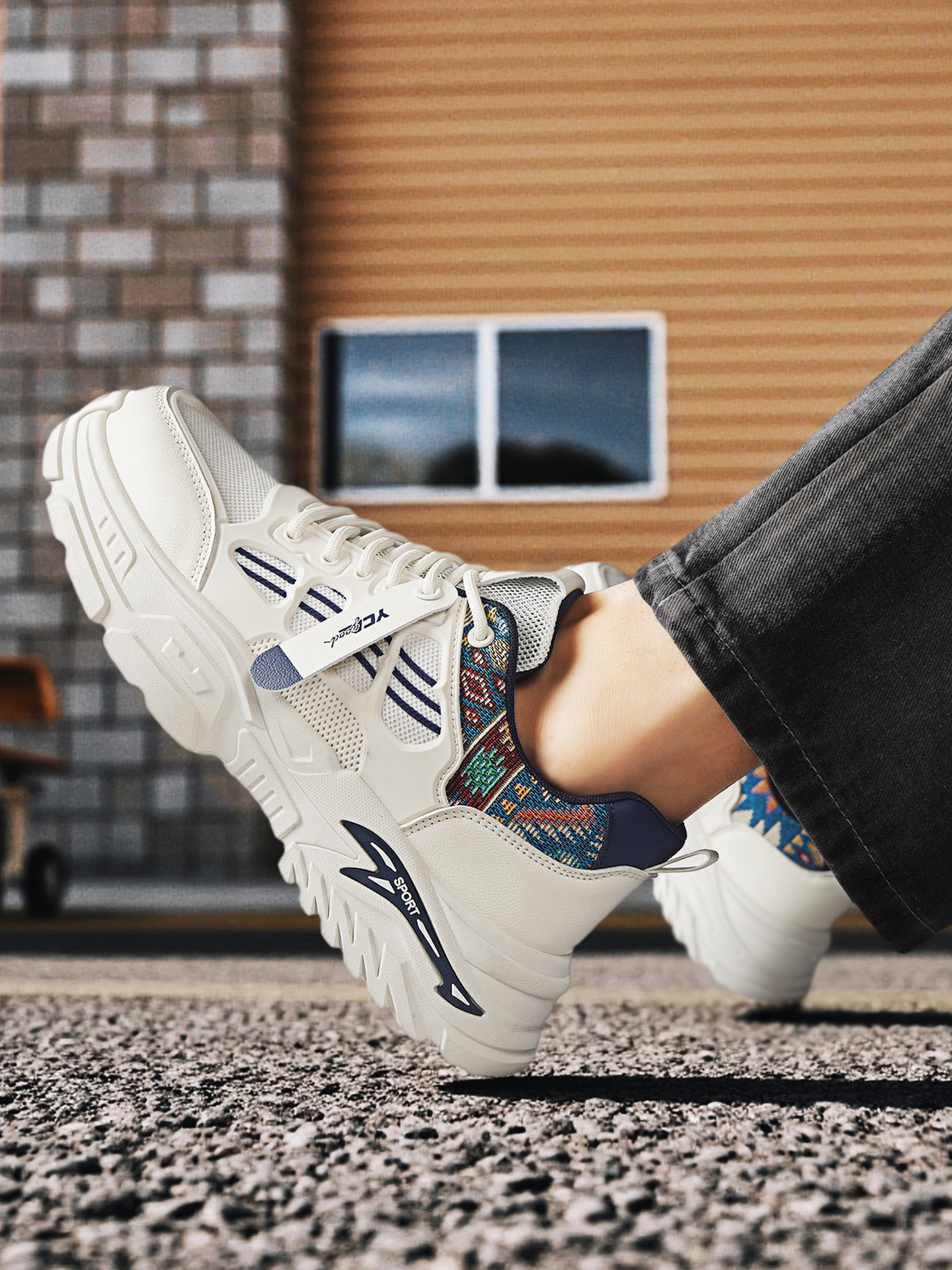 Men Breathable Mesh Chunky Sneakers