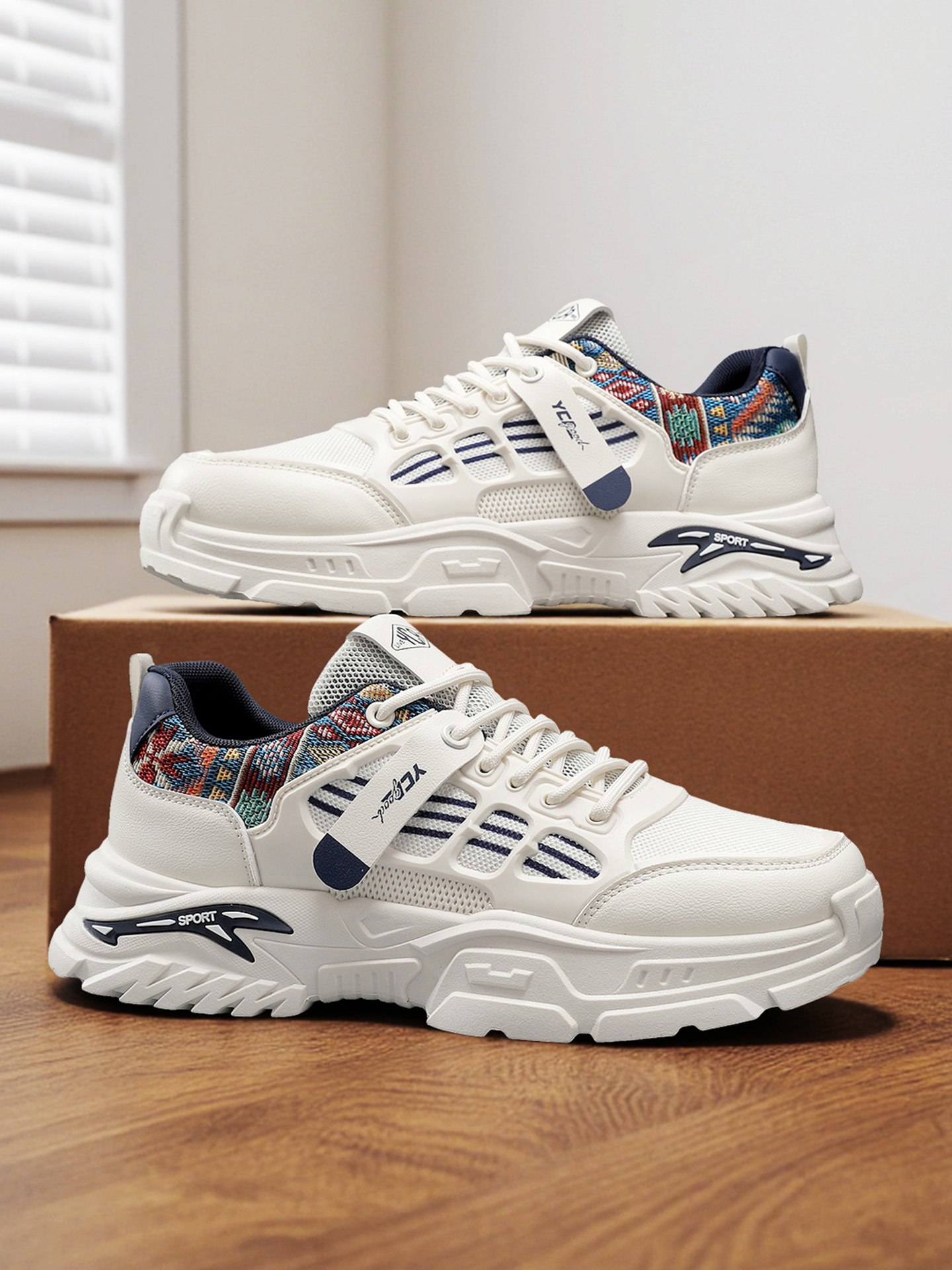 Men Breathable Mesh Chunky Sneakers