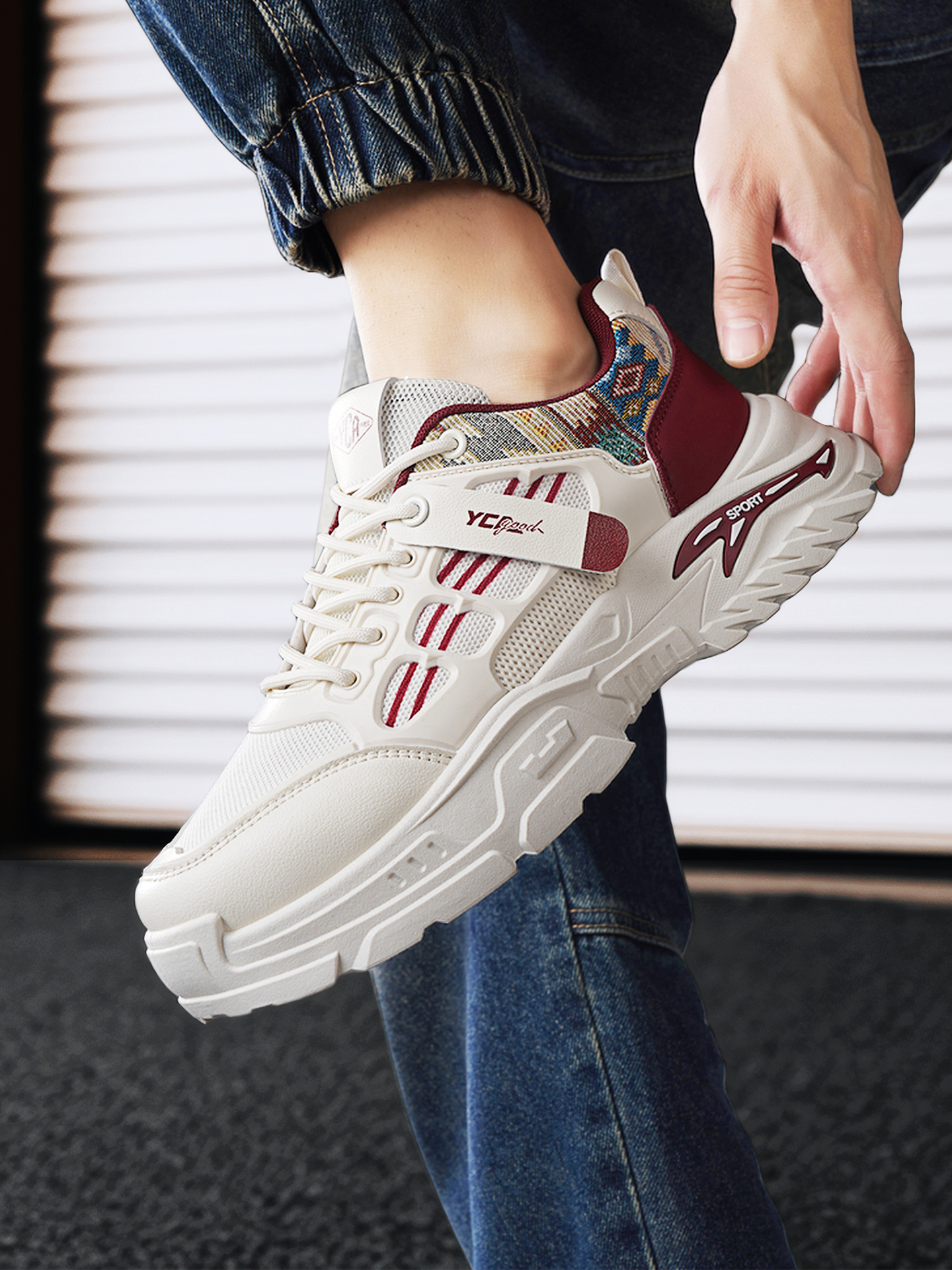 Men Breathable Mesh Chunky Sneakers
