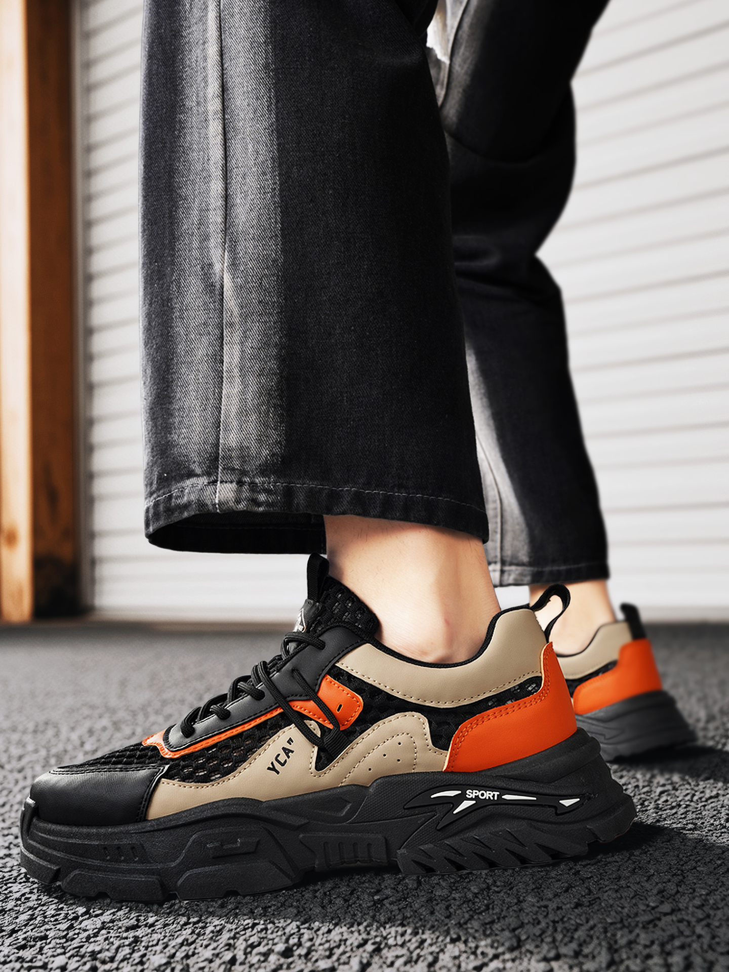 Men Breathable Mesh Chunky Sneakers