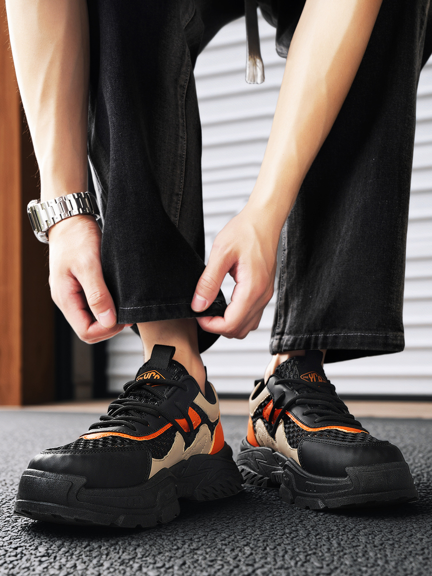 Men Breathable Mesh Chunky Sneakers