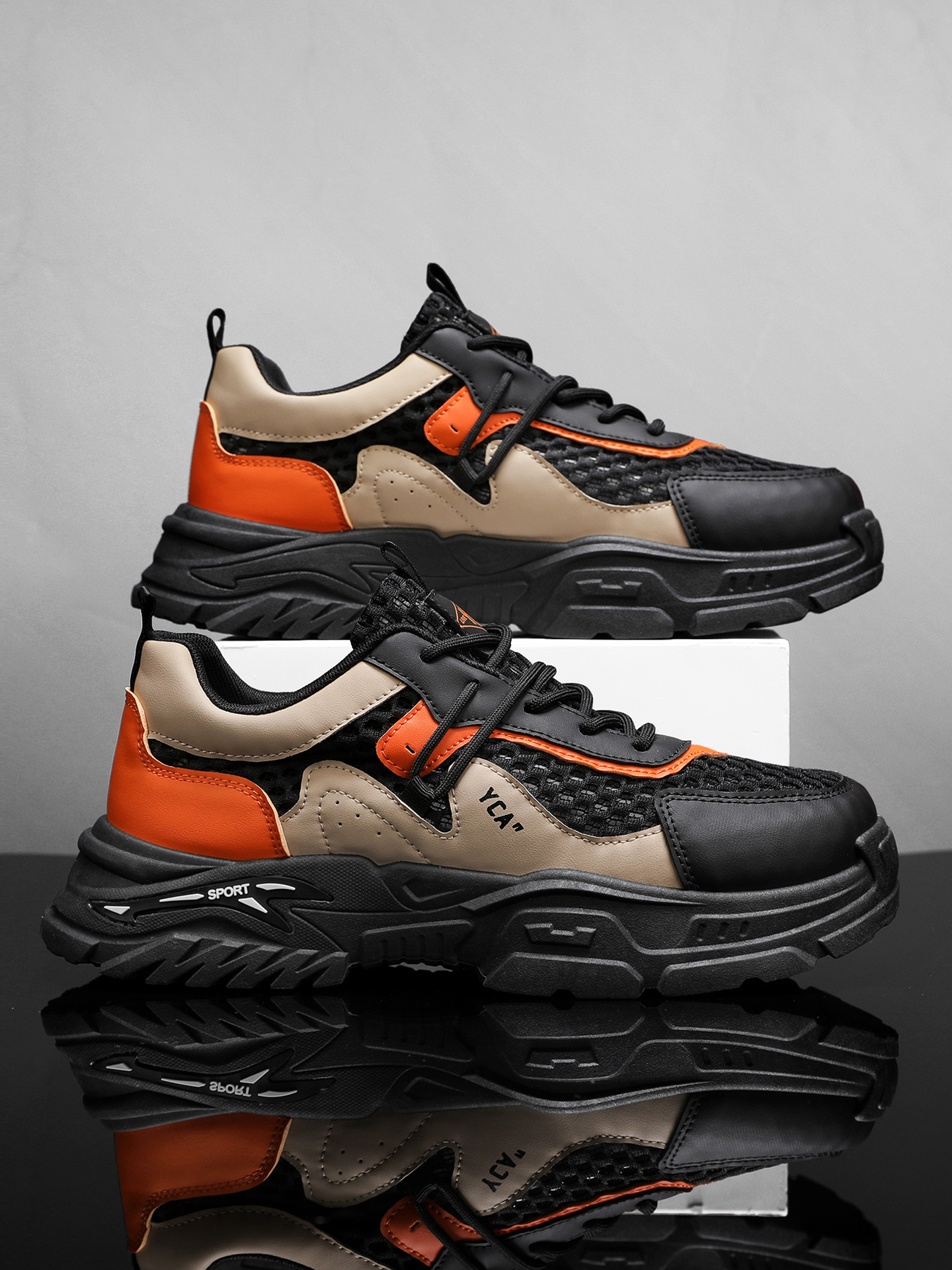 Men Breathable Mesh Chunky Sneakers