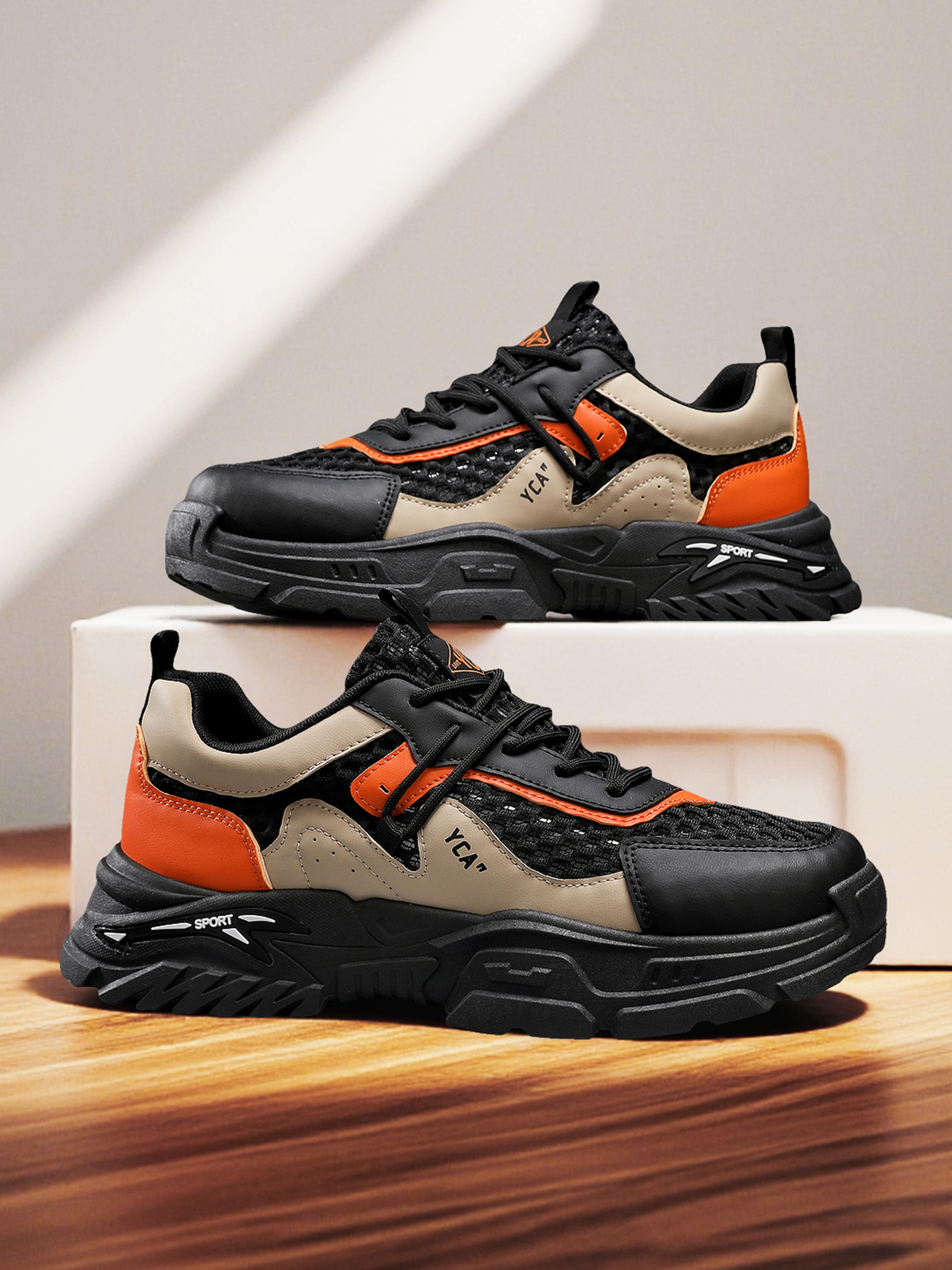 Men Breathable Mesh Chunky Sneakers