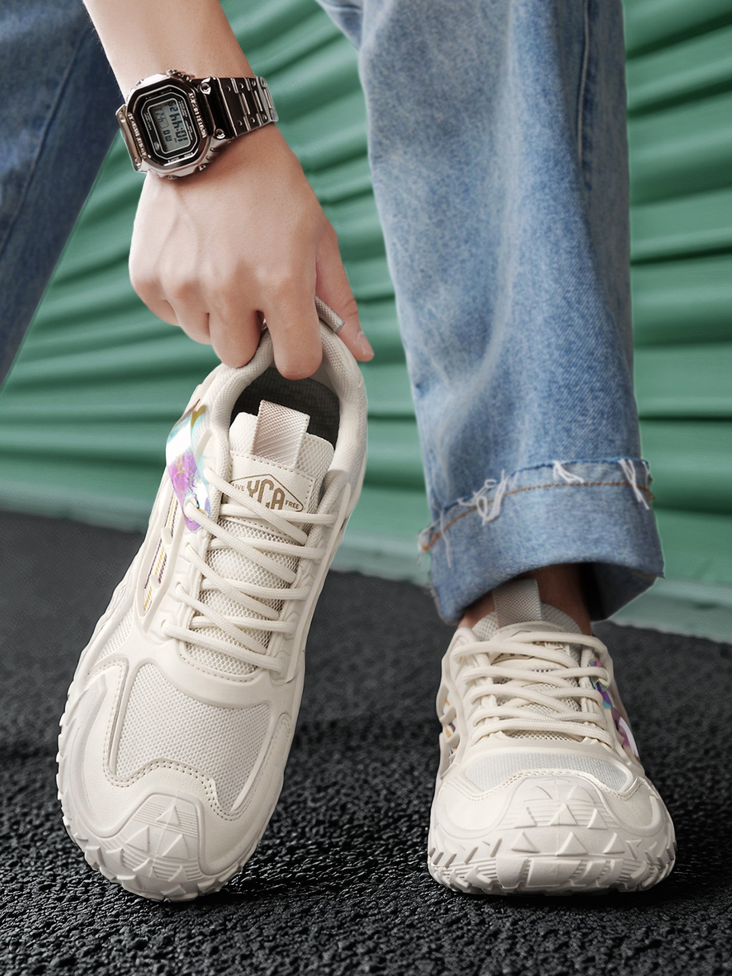 Men Mesh Lace-Up Casual Sneakers