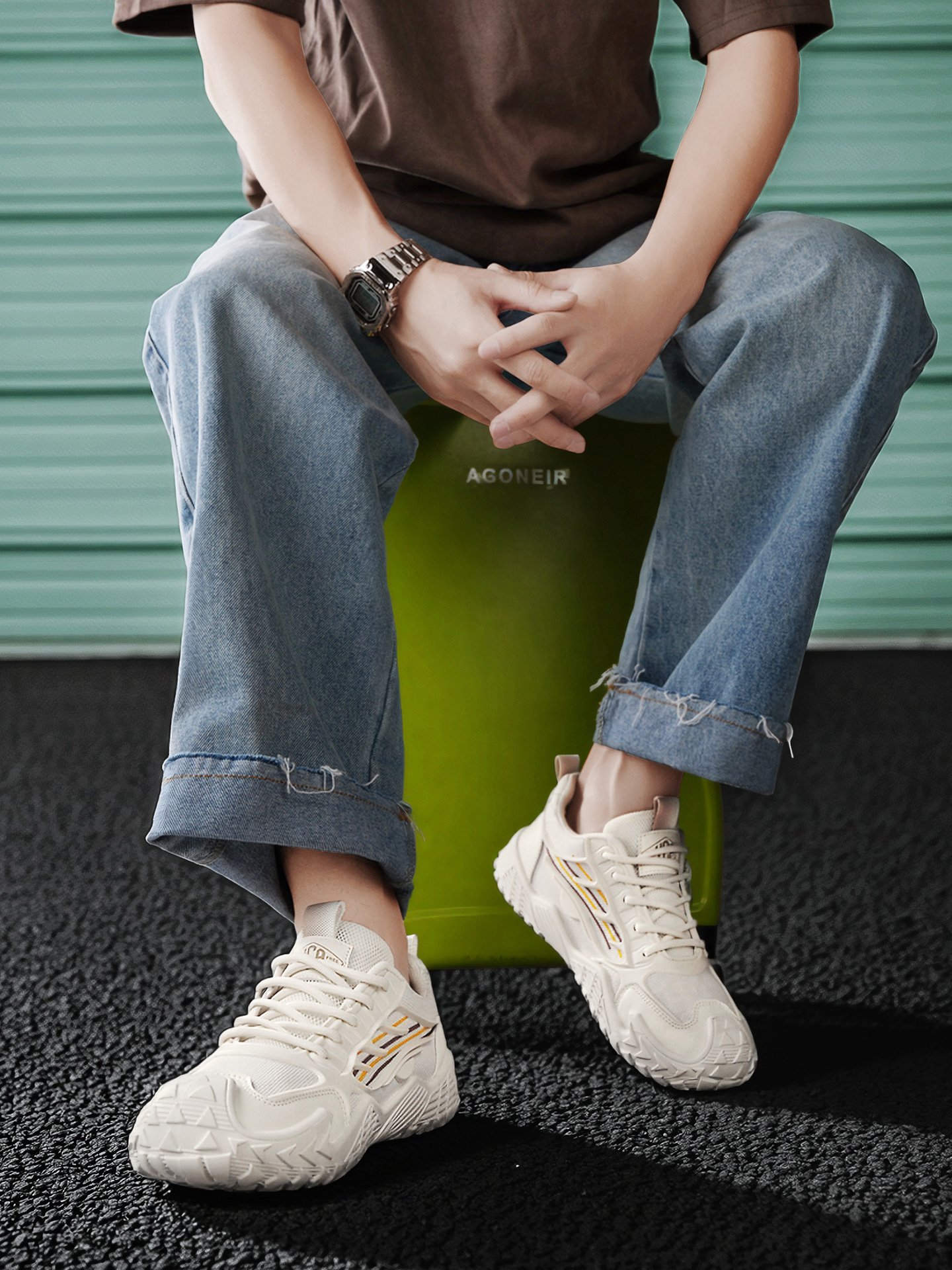 Men Mesh Lace-Up Casual Sneakers