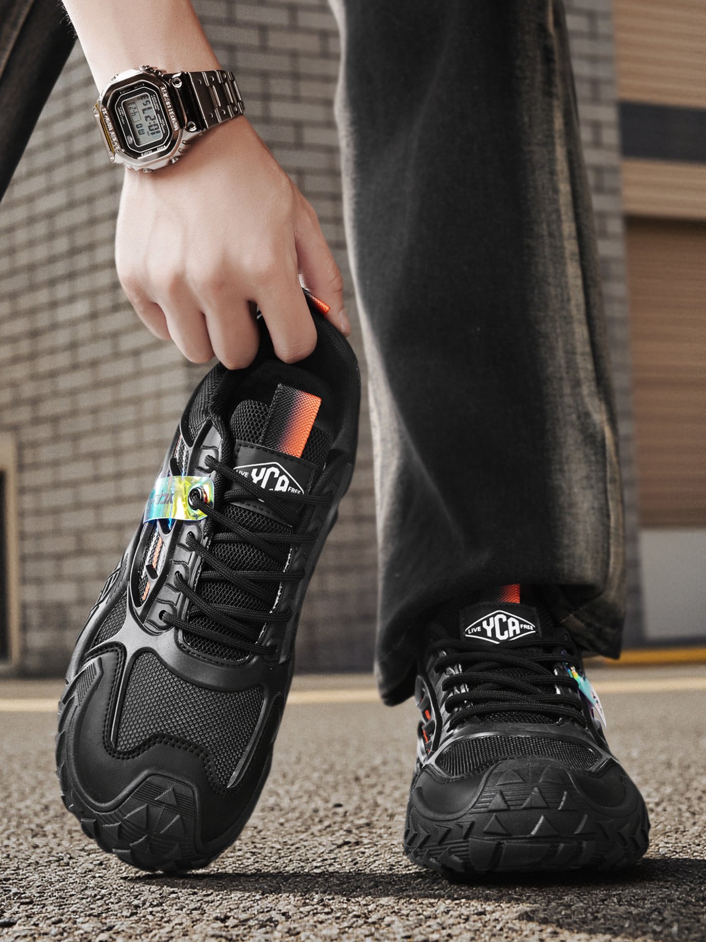 Men Mesh Lace-Up Casual Sneakers