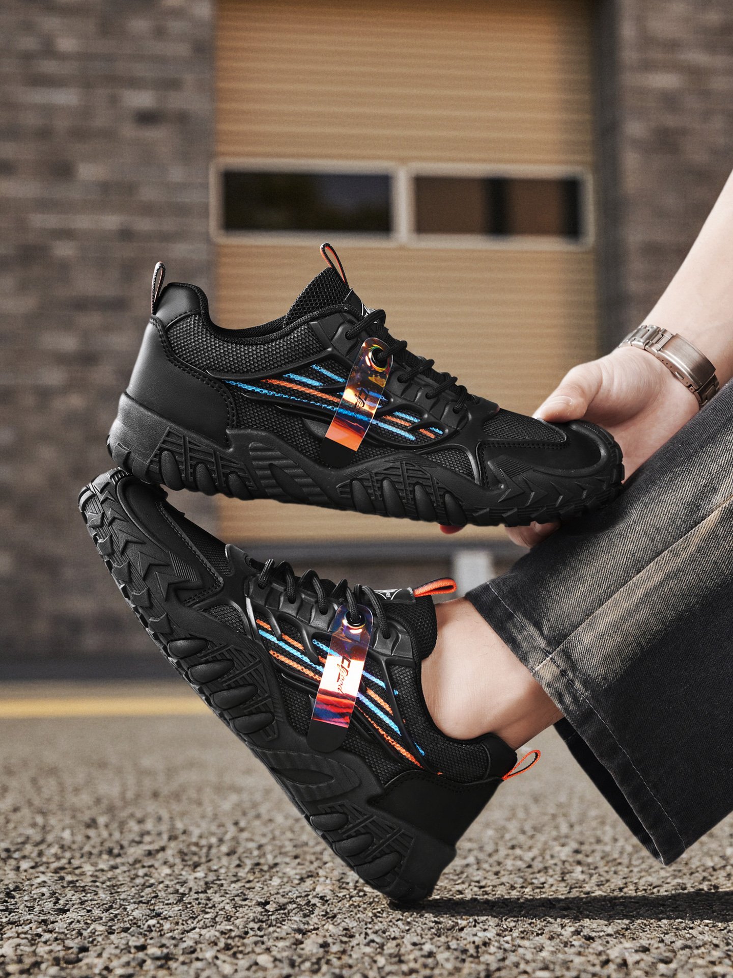 Men Mesh Lace-Up Casual Sneakers