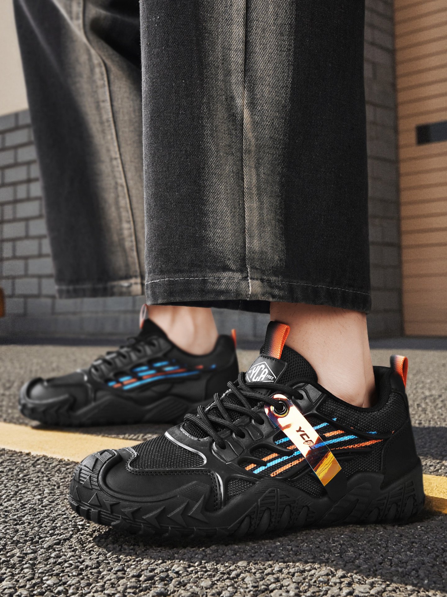 Men Mesh Lace-Up Casual Sneakers