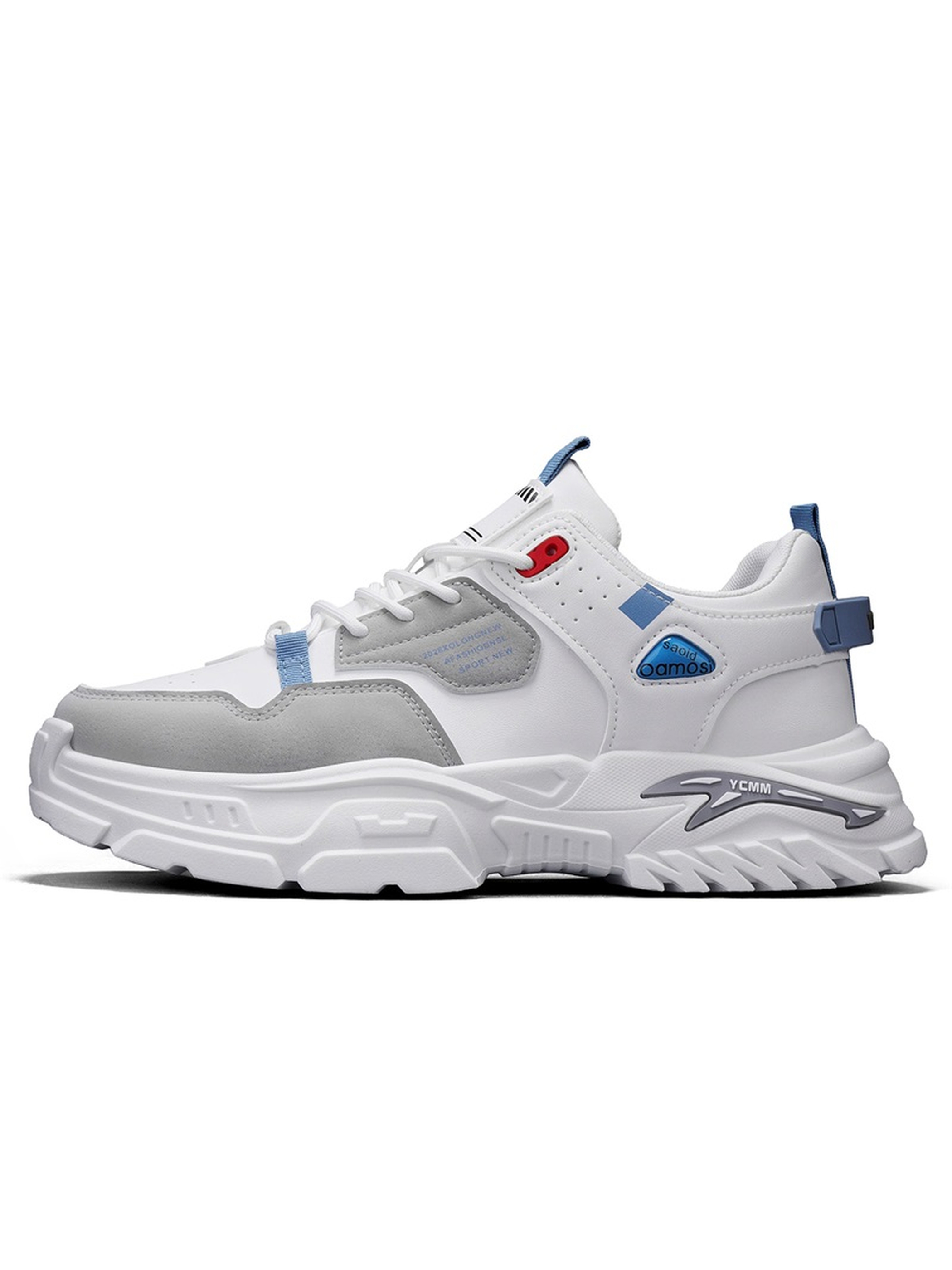 Men PU Lace-Up Sports Sneakers