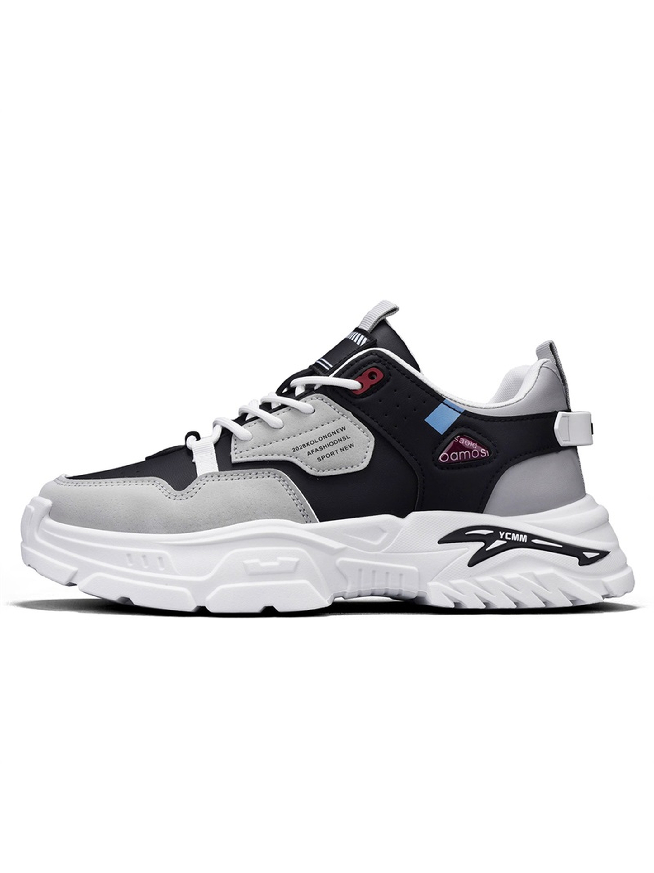 Men PU Lace-Up Sports Sneakers