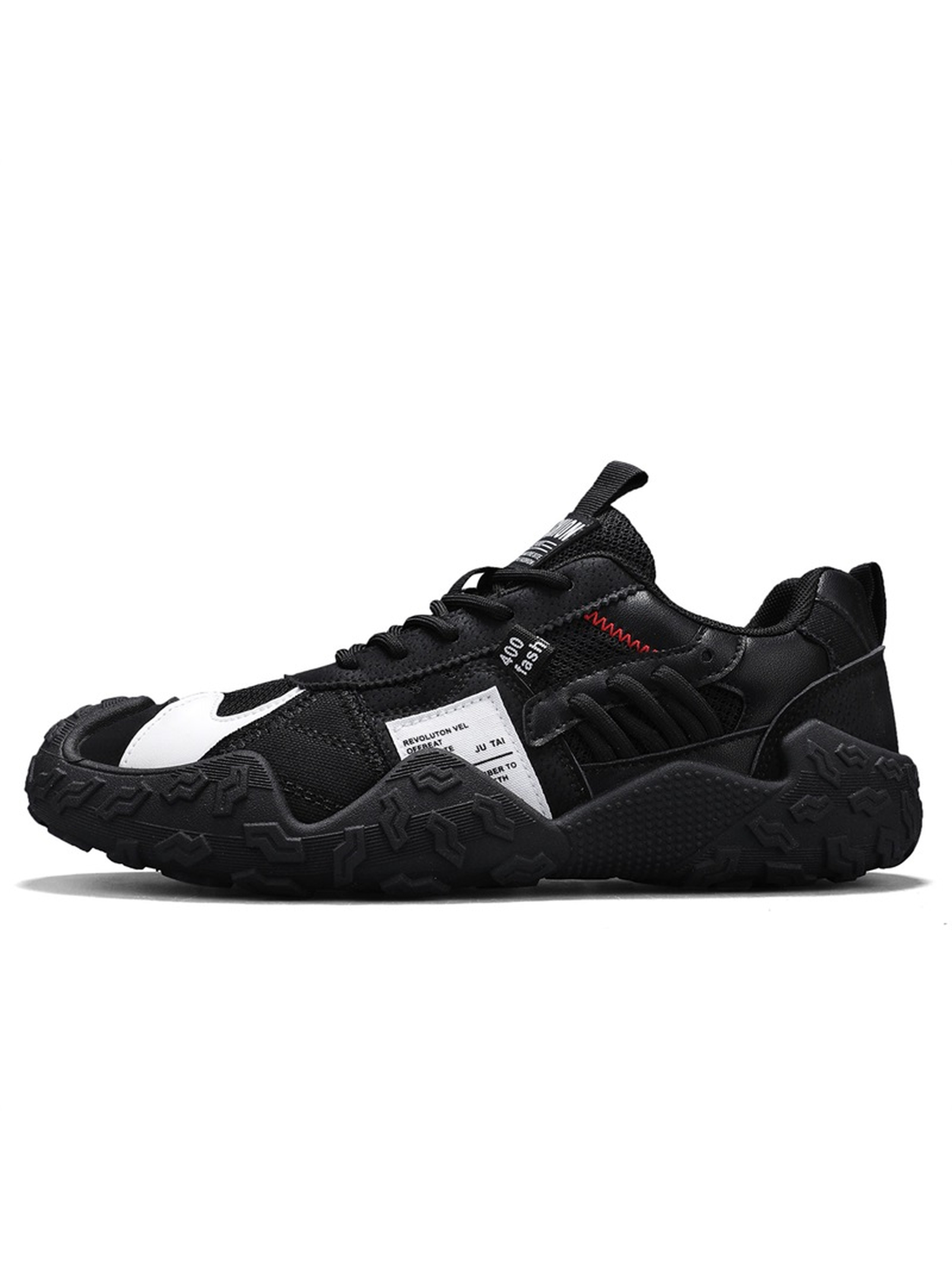 Men Colorblock Lace-Up Sports Sneakers